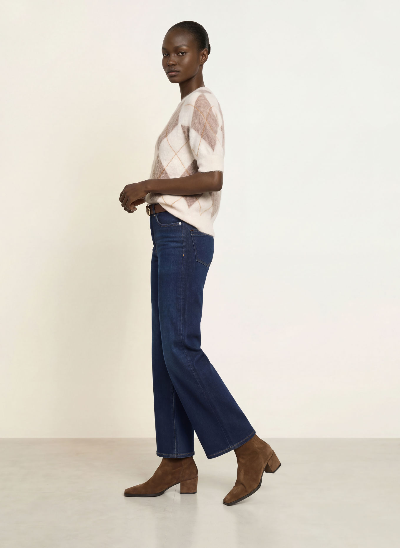 REISS Tricou tricotat AIMEE din cașmir: CREM / TAUPE