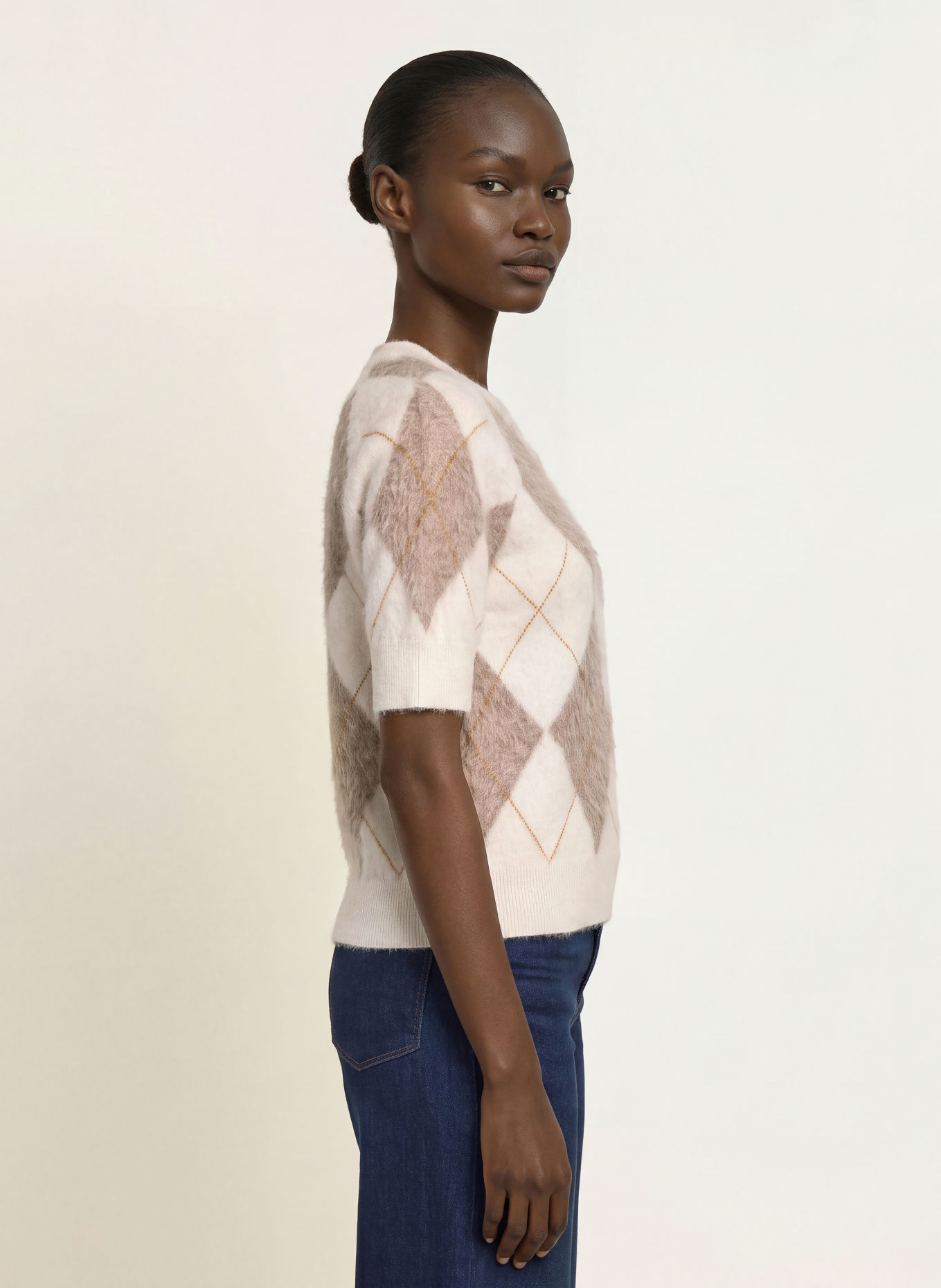 REISS Tricou tricotat AIMEE din cașmir: CREM / TAUPE
