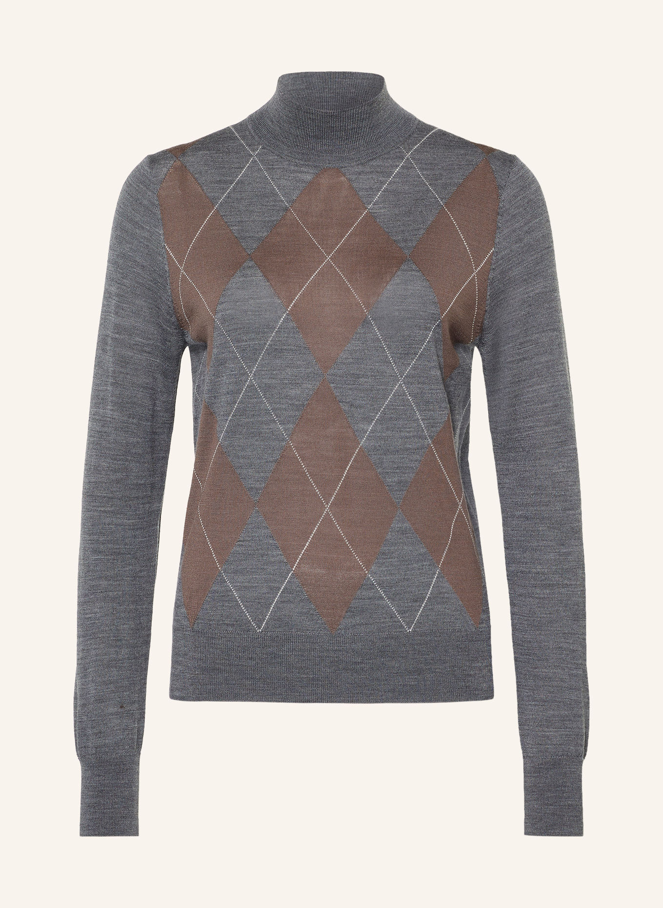 REISS Sweater: DARK GRAY / DARK BROWN / ECRU