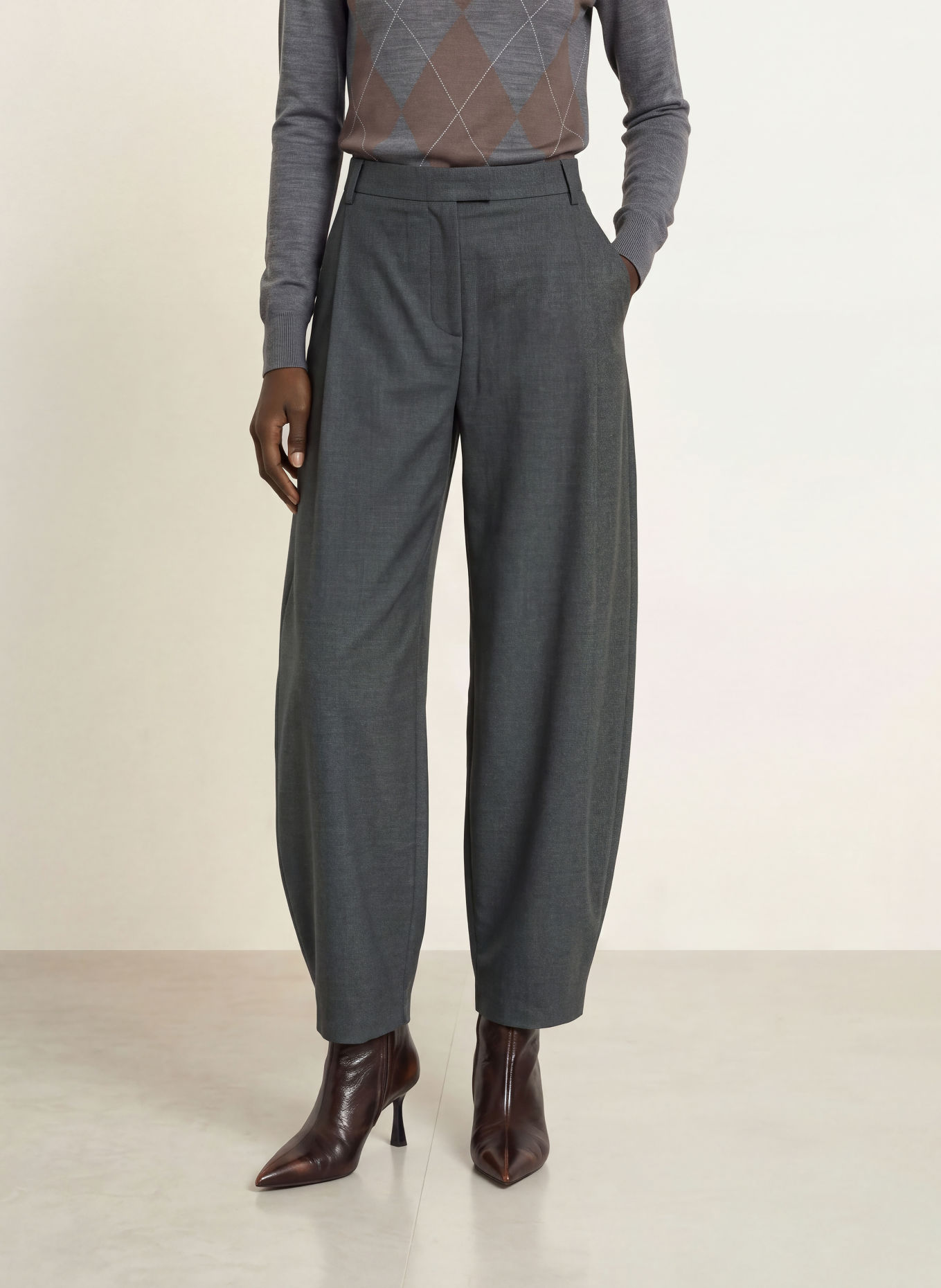 REISS ARIES Trousers: DARK GRAY