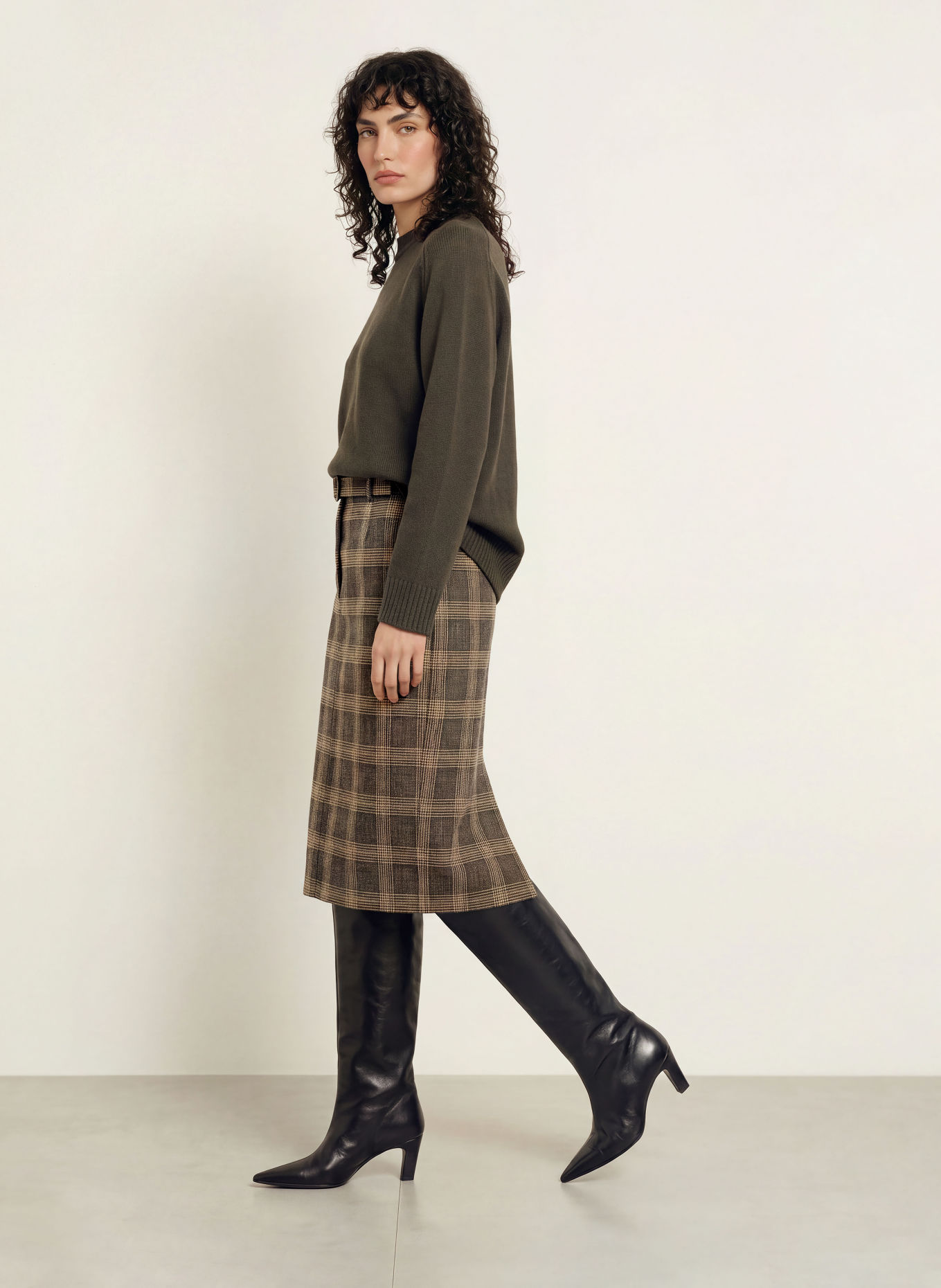 REISS SANDOR Skirt: DARK BROWN / LIGHT BROWN / BLACK