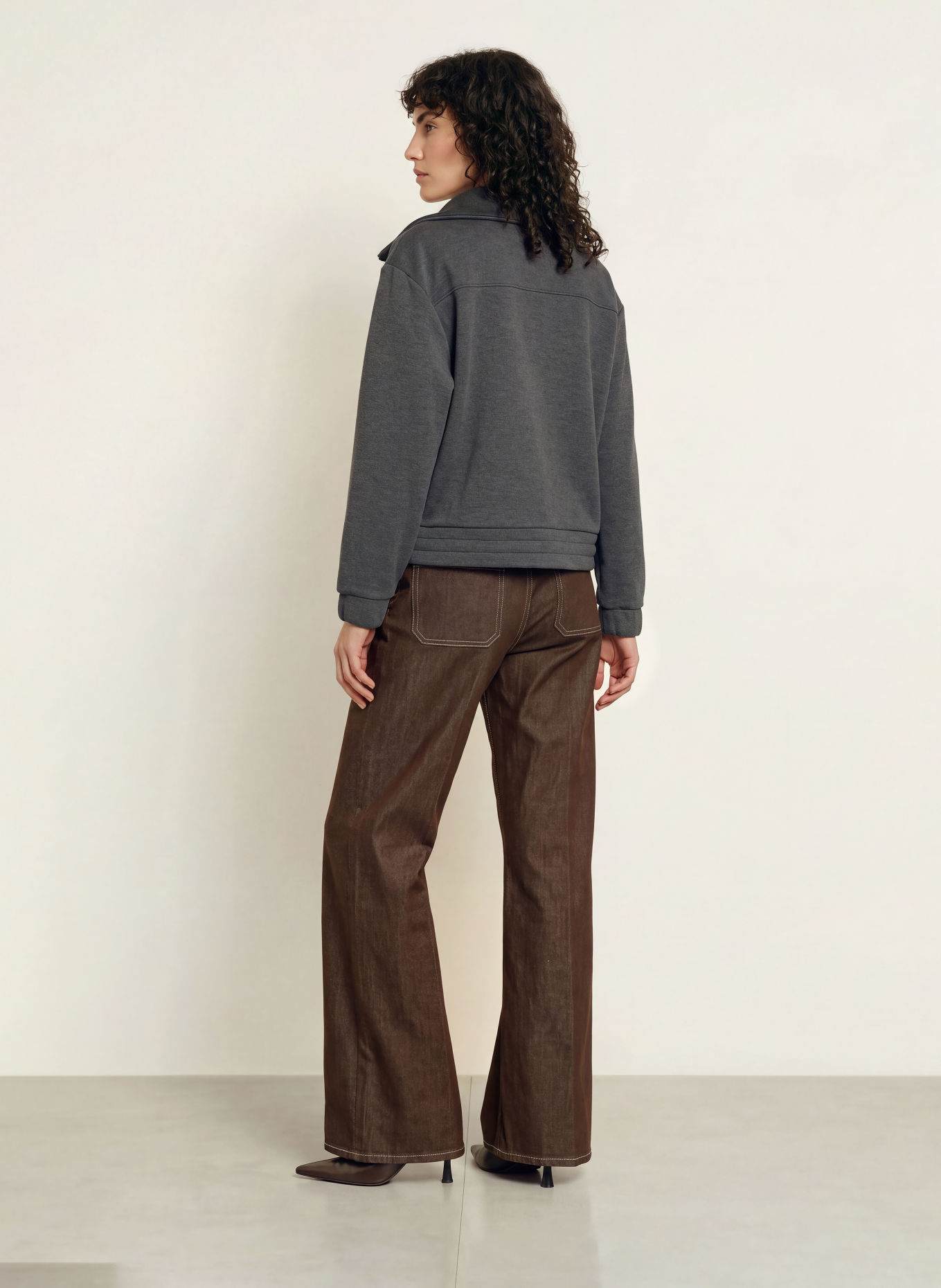 REISS Pull sweat col zippé LAYLA: GRIS