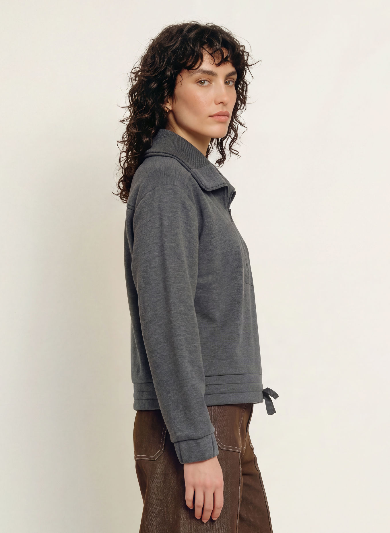REISS Pull sweat col zippé LAYLA: GRIS