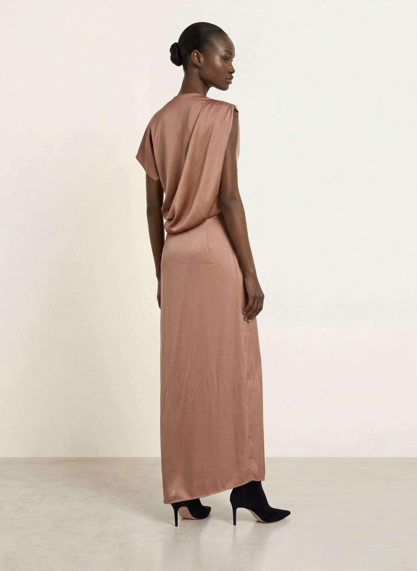 REISS PAIGE Satin Dress: TAUPE