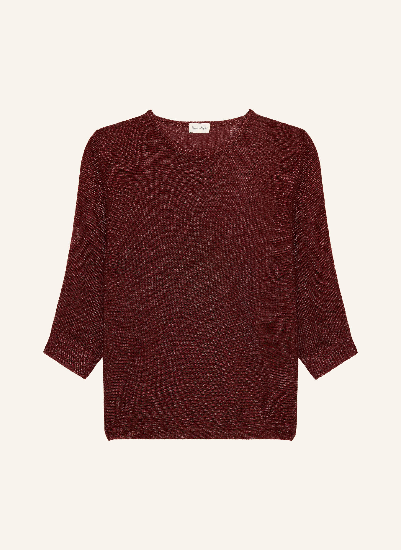 Phase Eight Trui METALLIC CHRISTINE met 3/4-mouwen en glittergaren: BRUIN