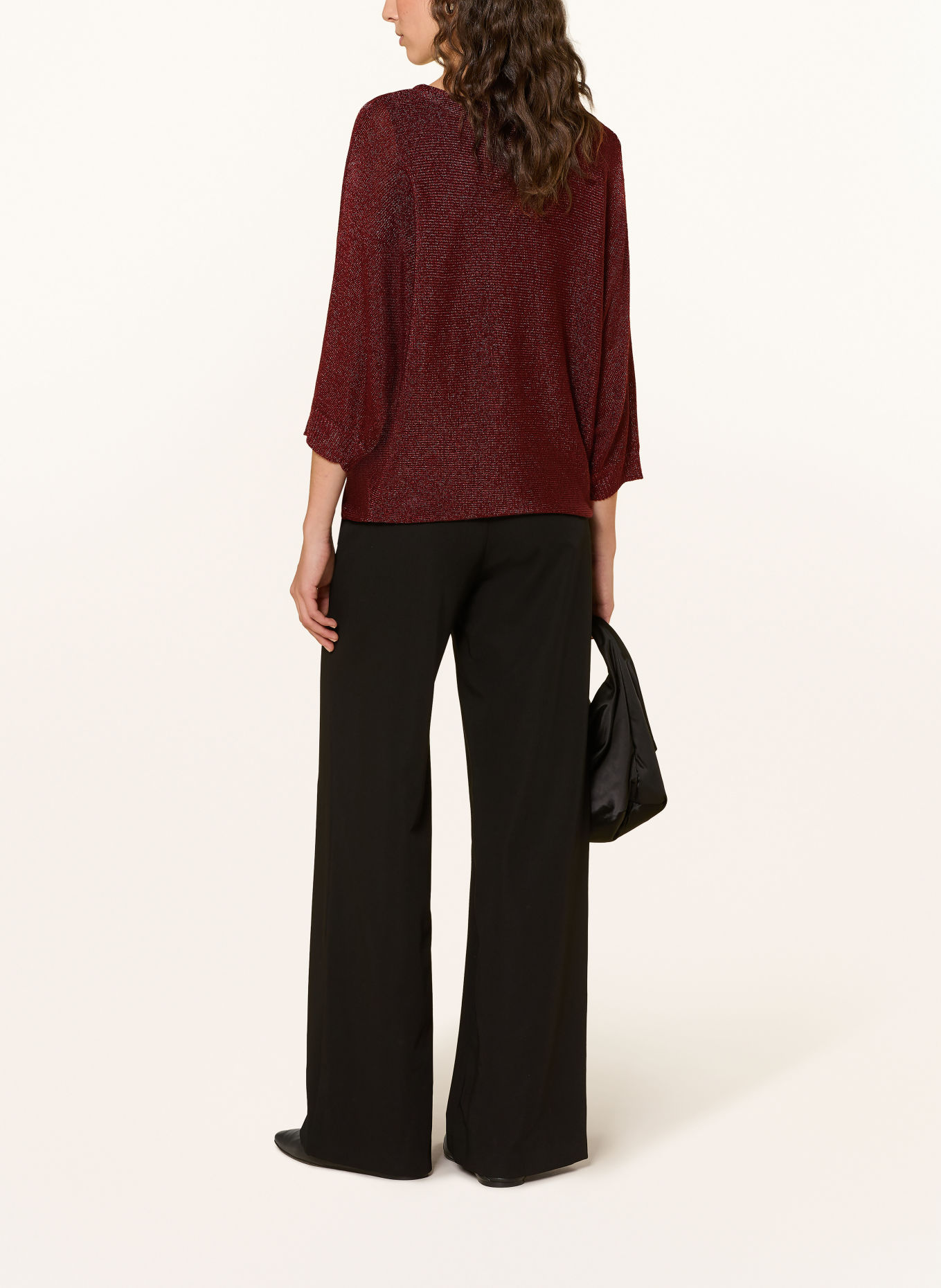 Phase Eight Trui METALLIC CHRISTINE met 3/4-mouwen en glittergaren: BRUIN