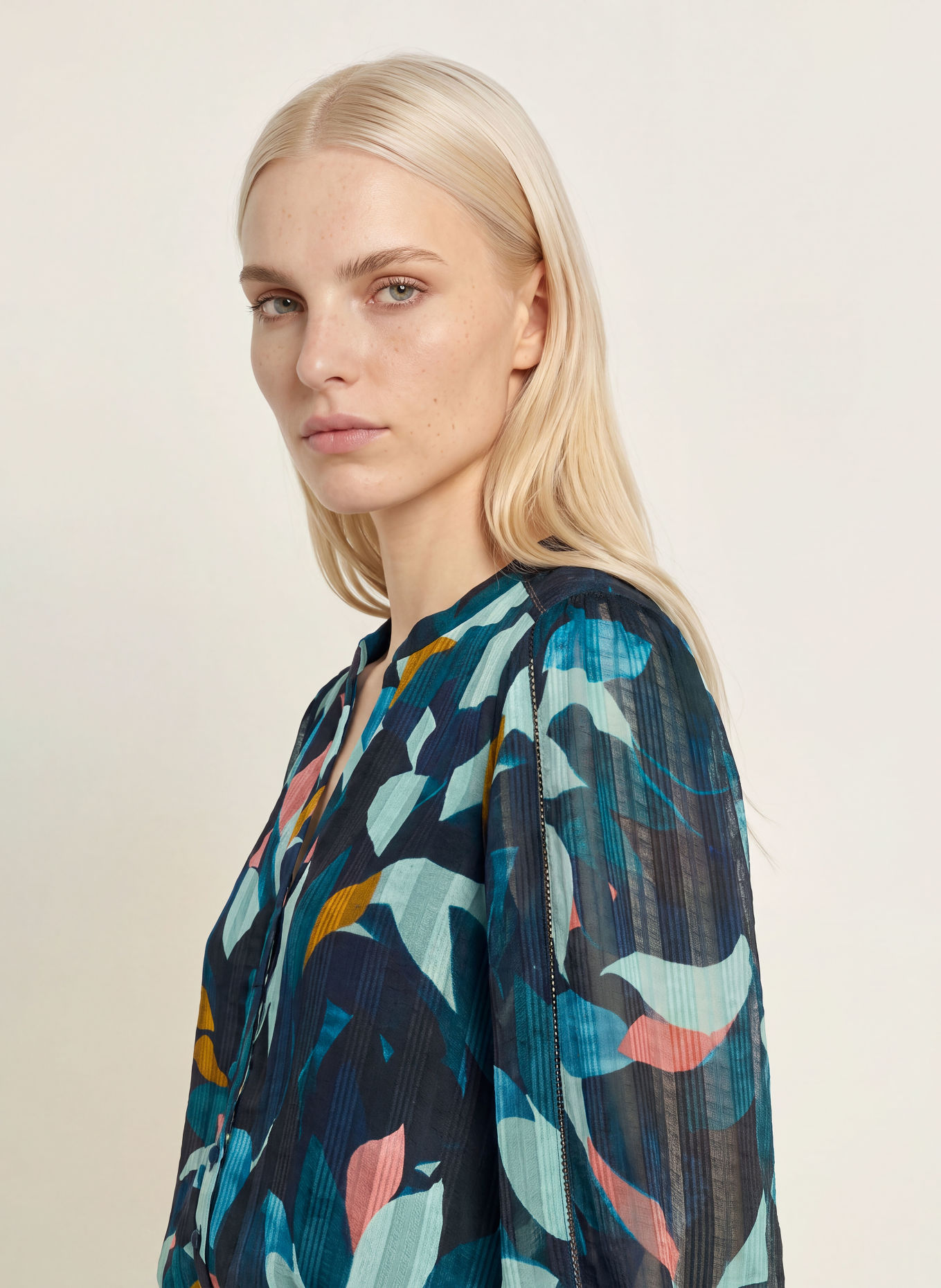 Phase Eight Bluse LYLA: PETROL / LACHS / TÜRKIS