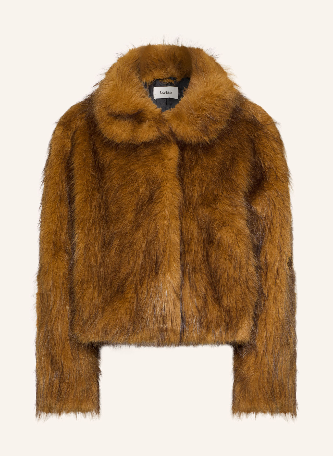 ba&sh Kunstfell-Jacke LENDY: COGNAC / DUNKELBRAUN / BEIGE
