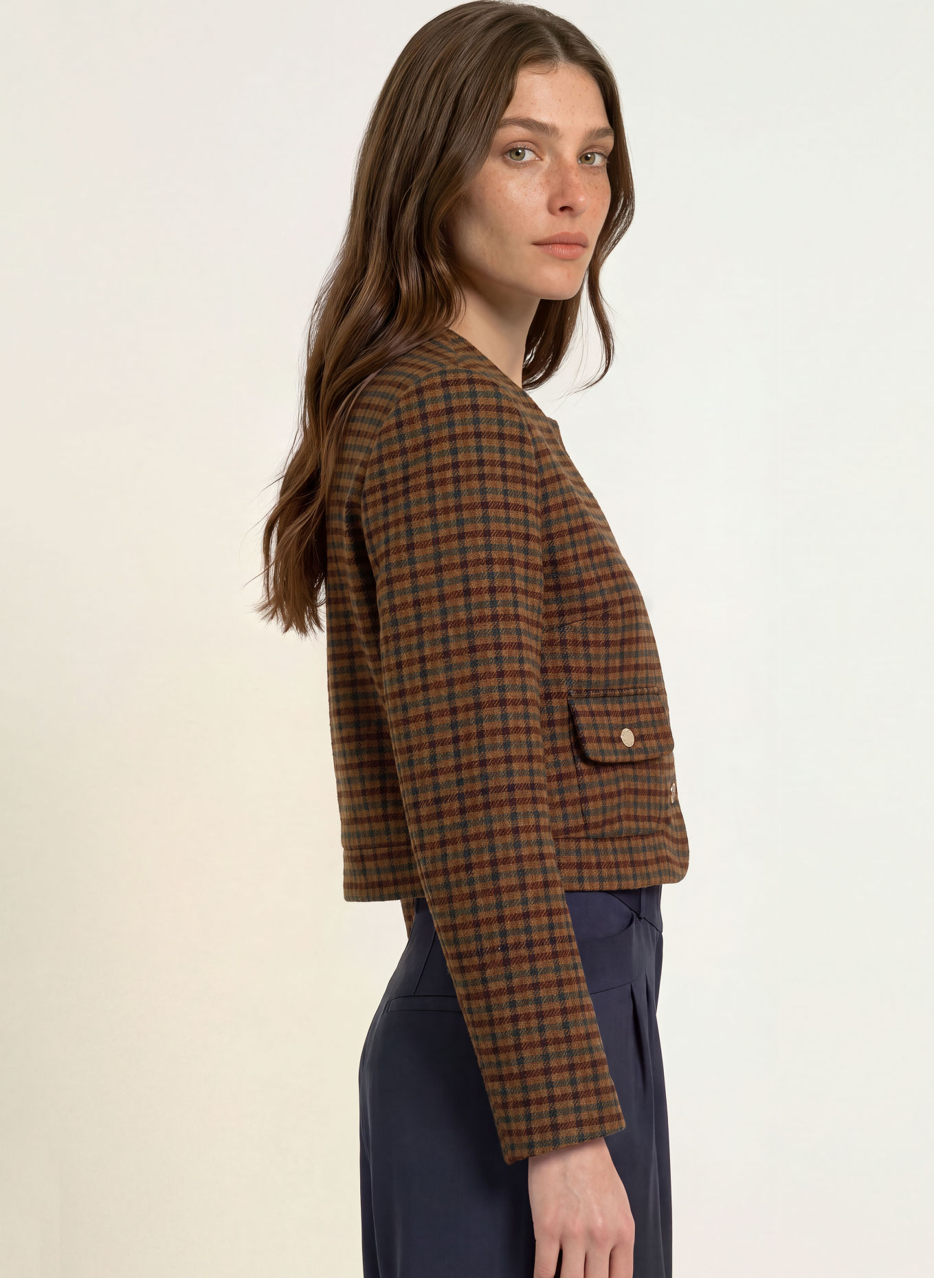CLAUDIE PIERLOT Kastenjacke: BRAUN / DUNKELBRAUN / ROT