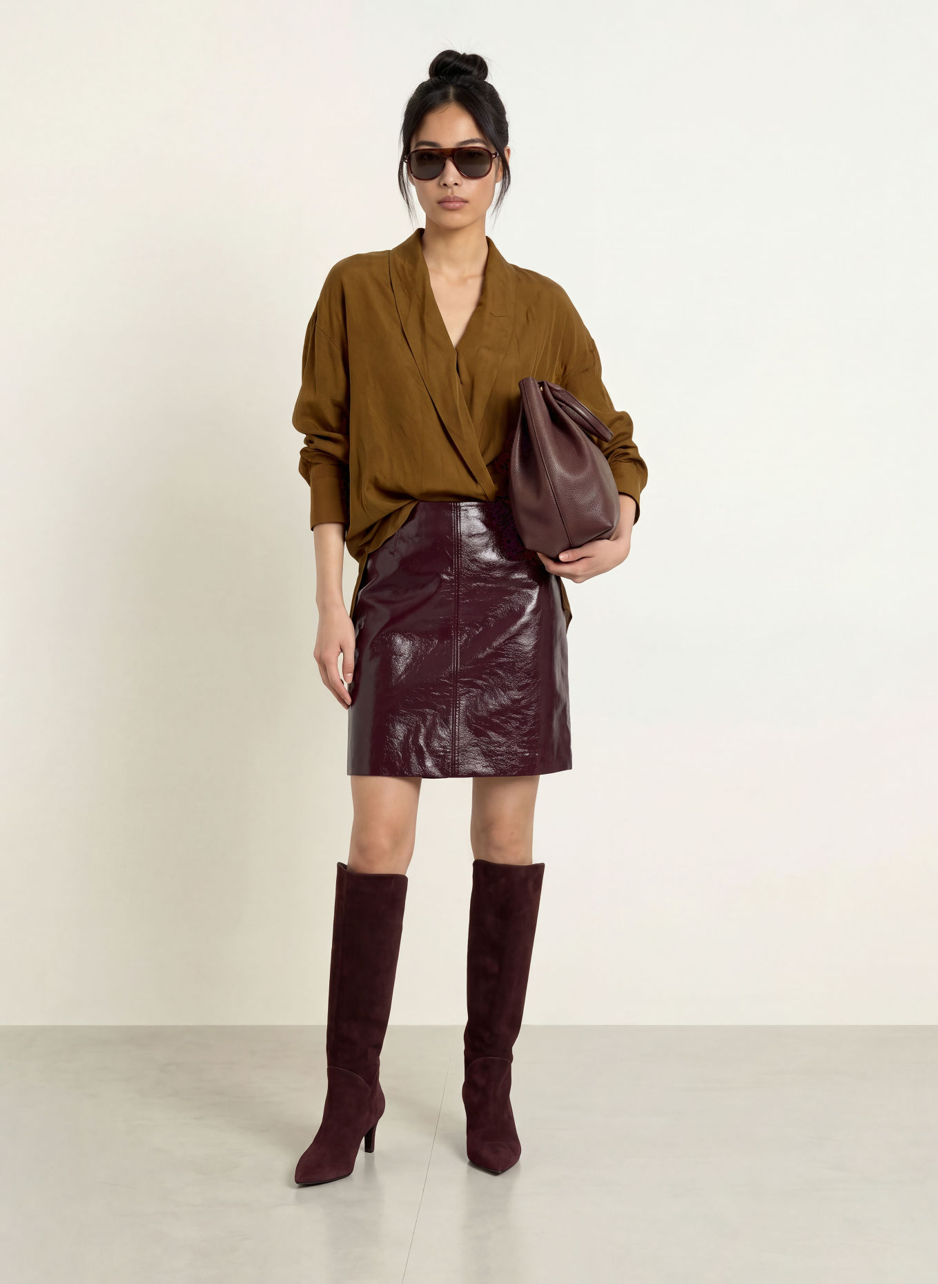ELEH Oversized-knytblus: BRUN