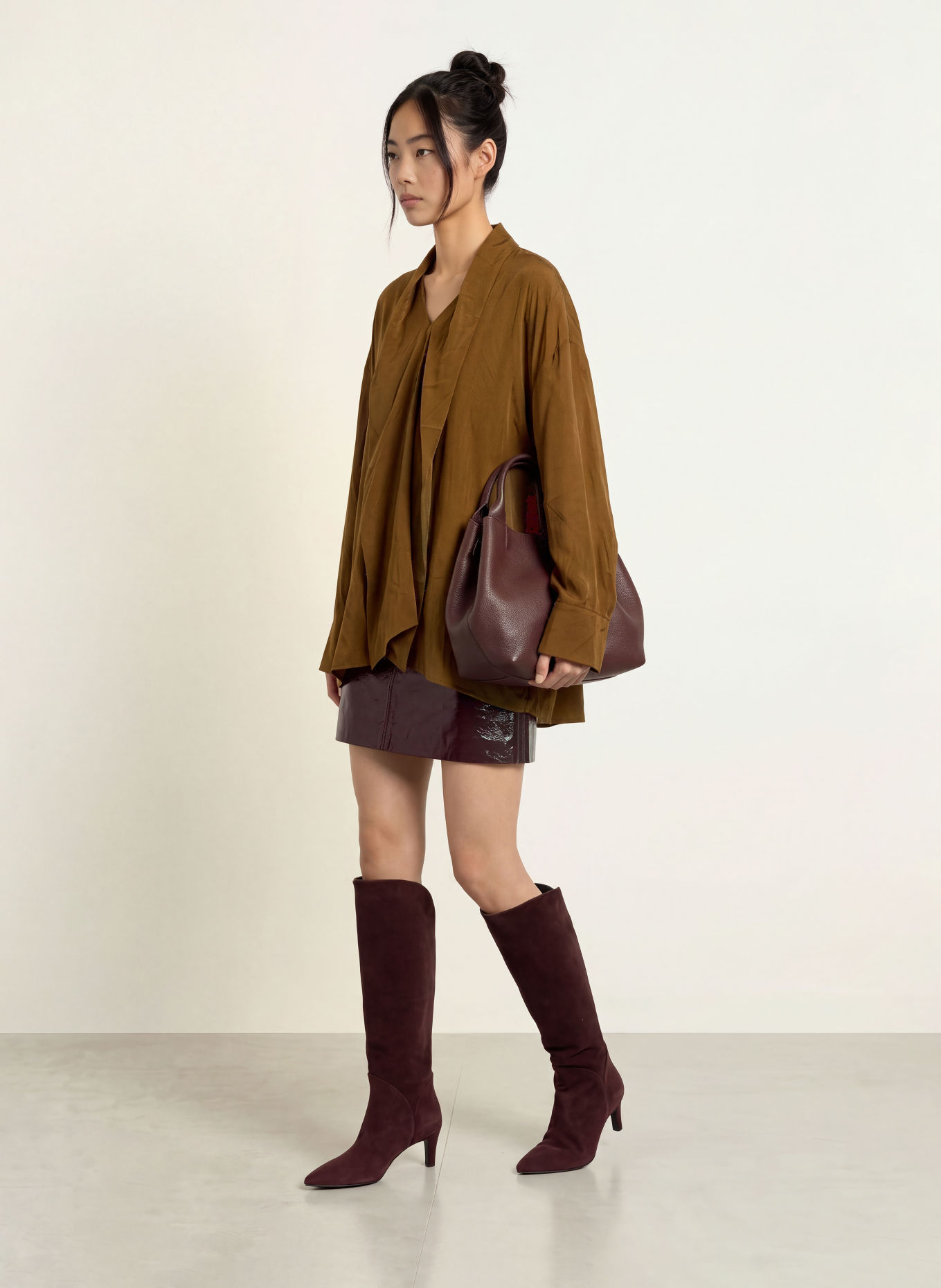ELEH Oversized-knytblus: BRUN