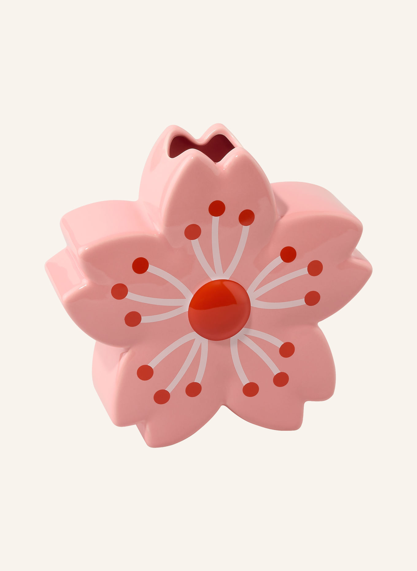 fluid MARKET Vase CHERRY BLOSSOM: ROSA / CREME / ROT