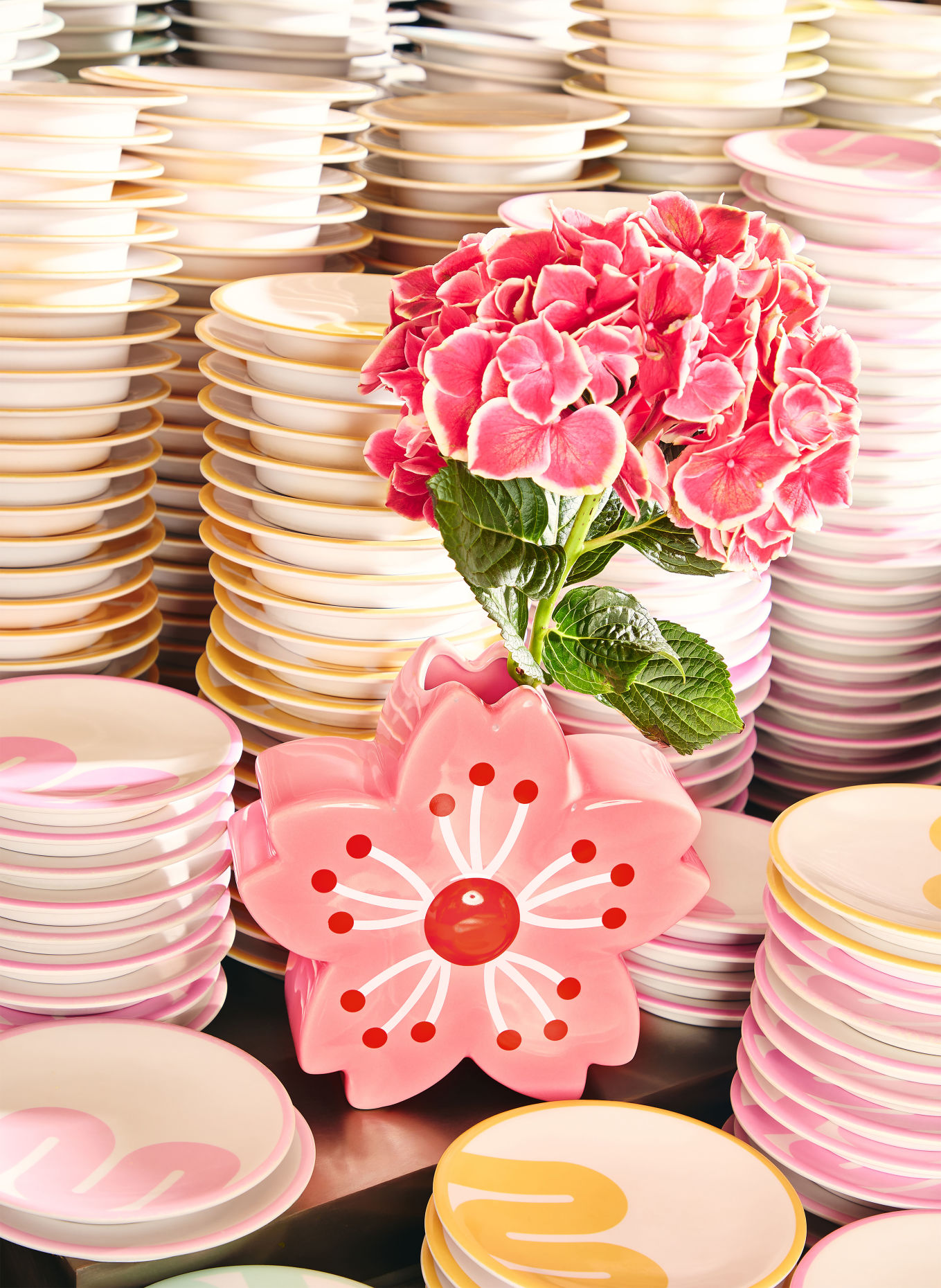 fluid MARKET Vase CHERRY BLOSSOM: ROSA / CREME / ROT