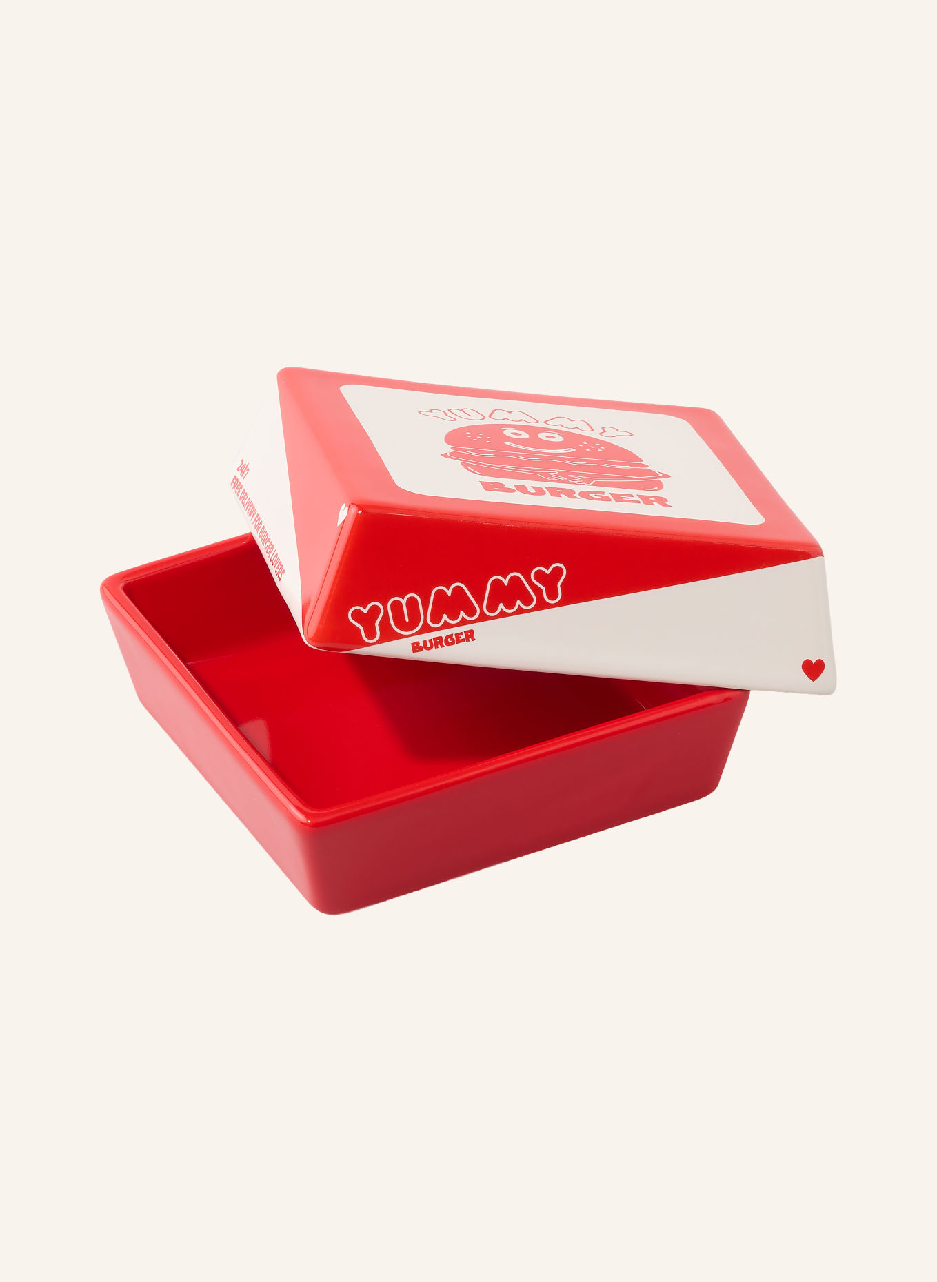 fluid MARKET Aufbewahrungsbox BURGER BOX: ROT / CREME