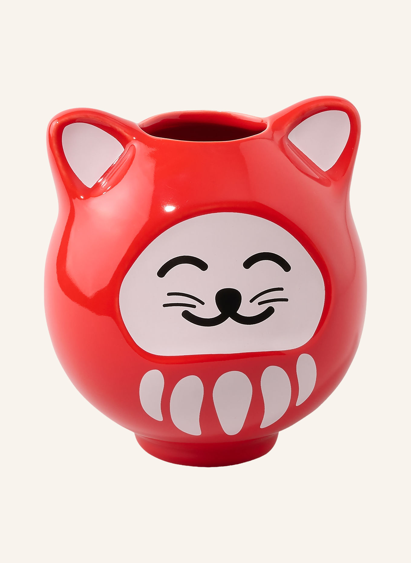 fluid MARKET Vase DARUMA: HELLROT / CREME / SCHWARZ