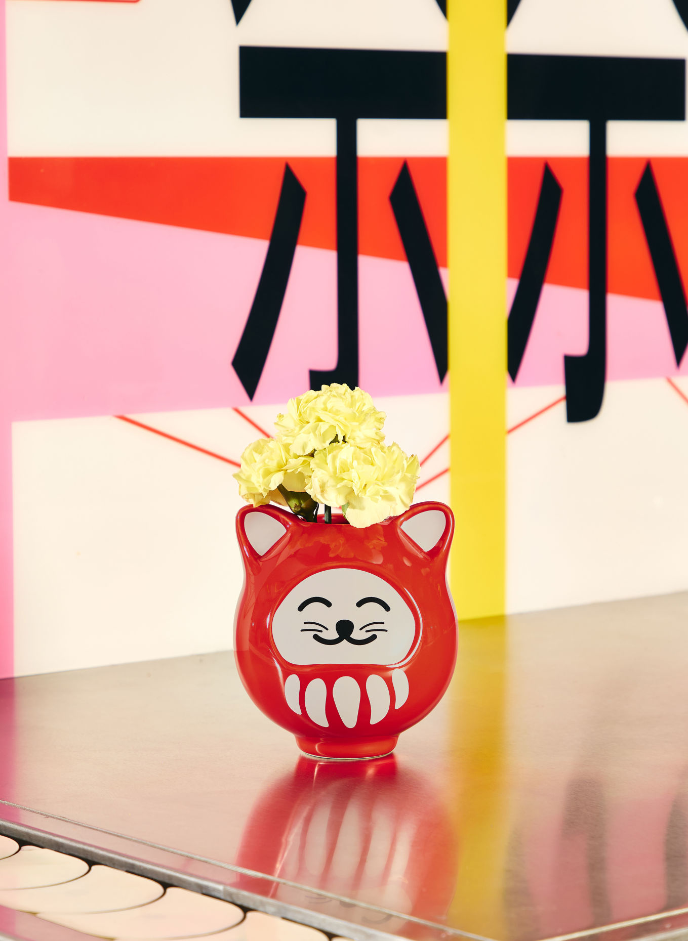 fluid MARKET Vase DARUMA: HELLROT / CREME / SCHWARZ