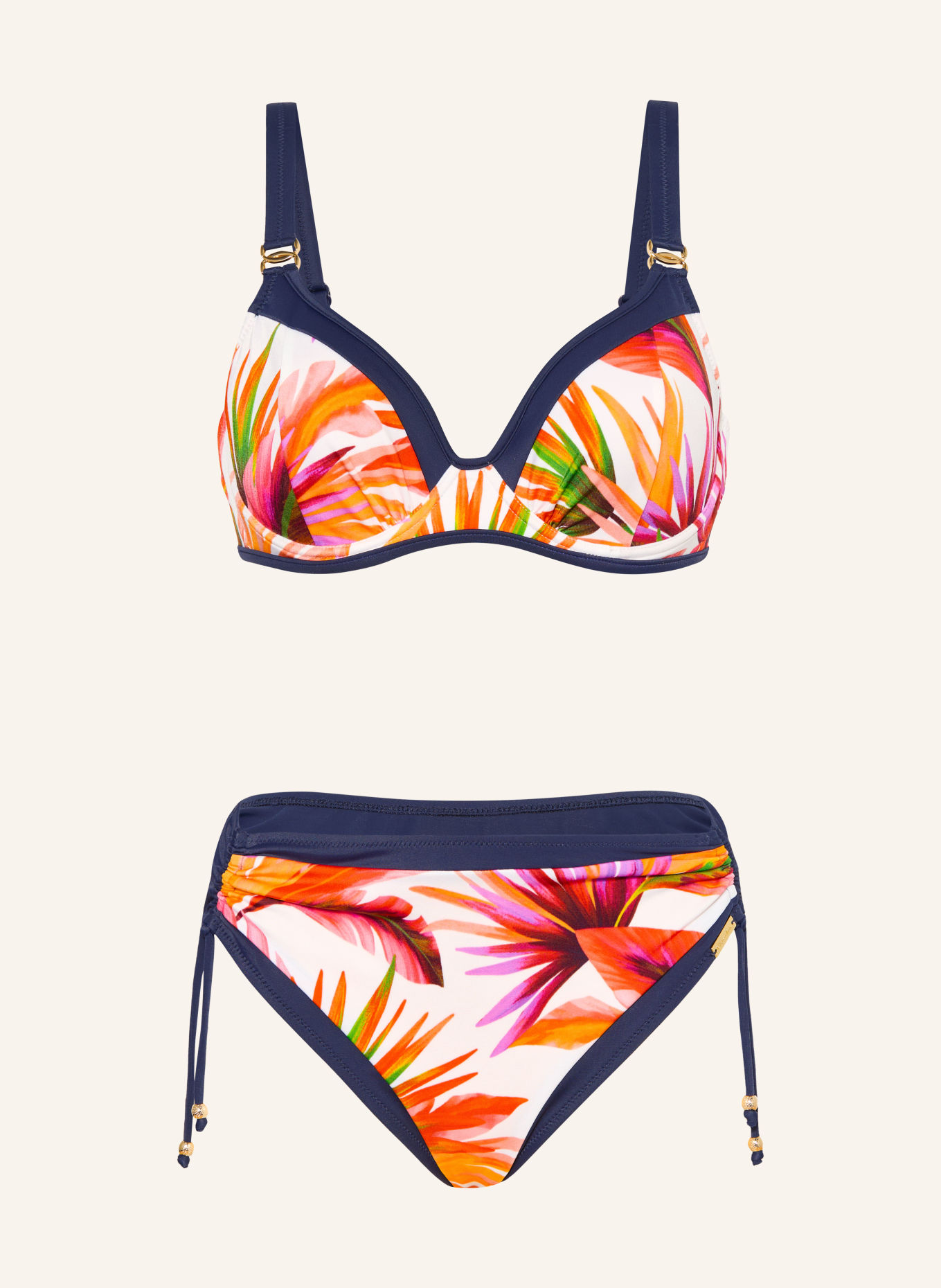 Charmline Bügel-Bikini TROPIC VOYAGE: WEISS / NEONORANGE / DUNKELBLAU