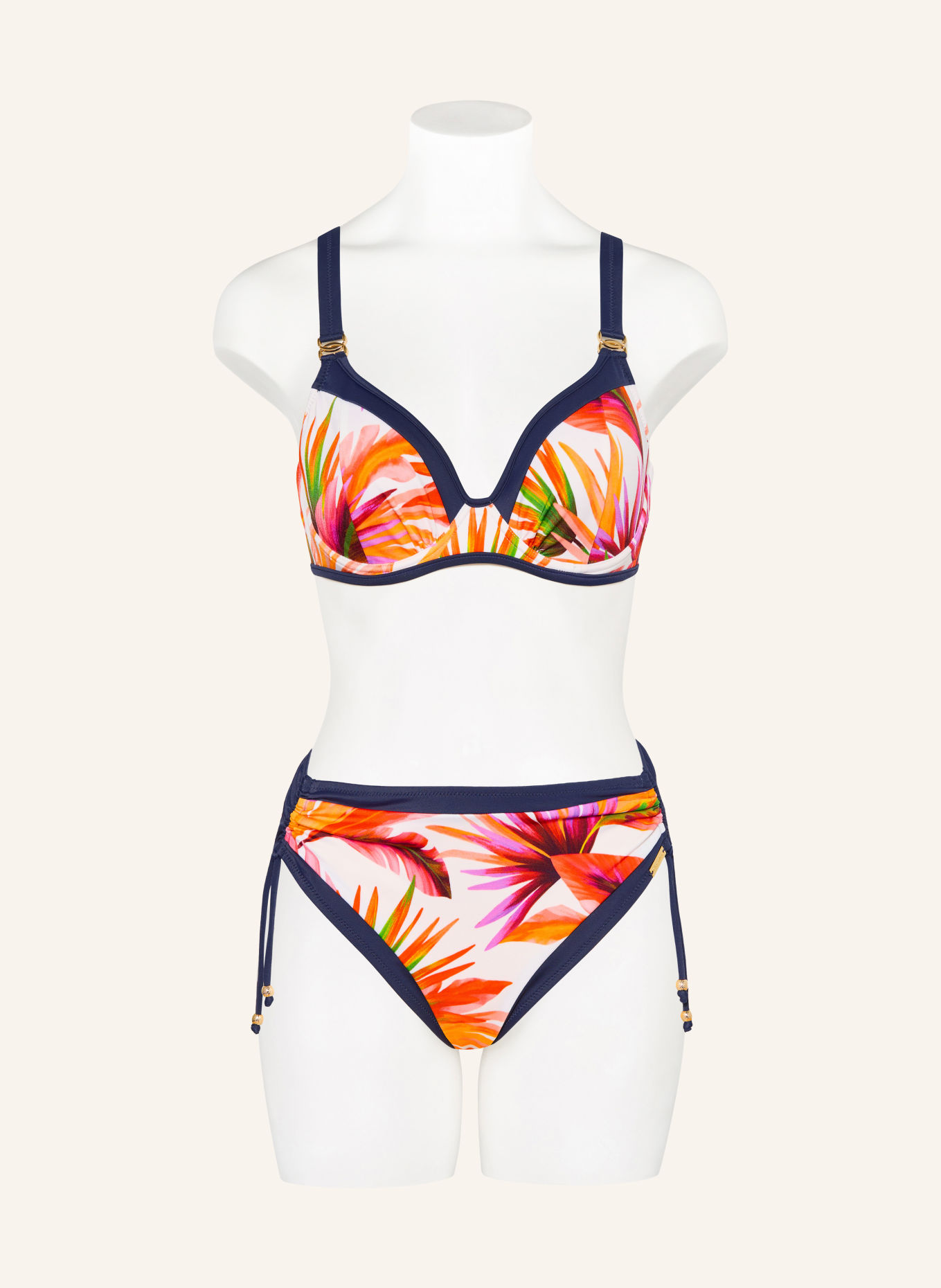 Charmline Bügel-Bikini TROPIC VOYAGE: WEISS / NEONORANGE / DUNKELBLAU
