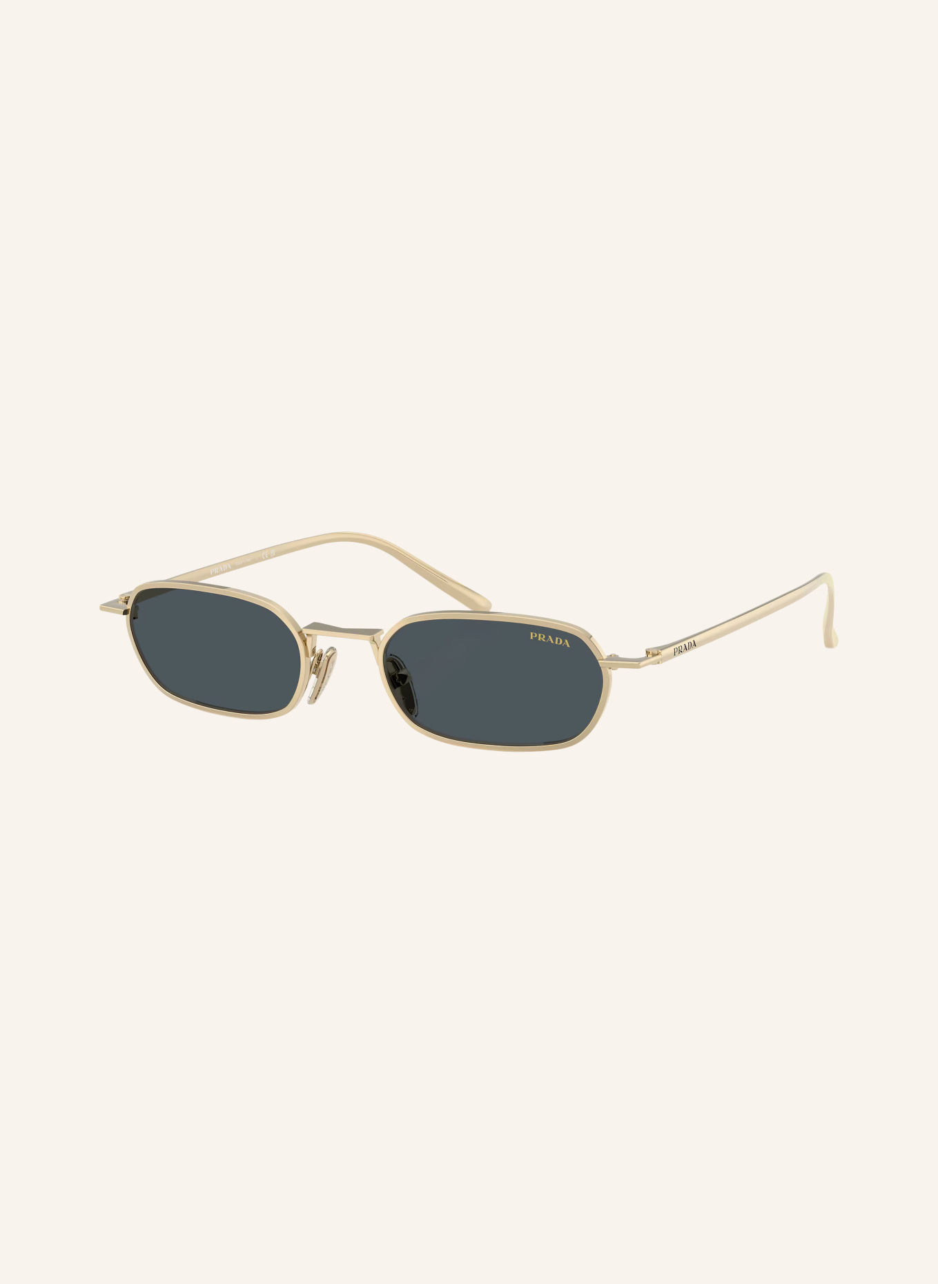 PRADA PR D58S Sunglasses: LIGHT GOLD/ DARK GRAY