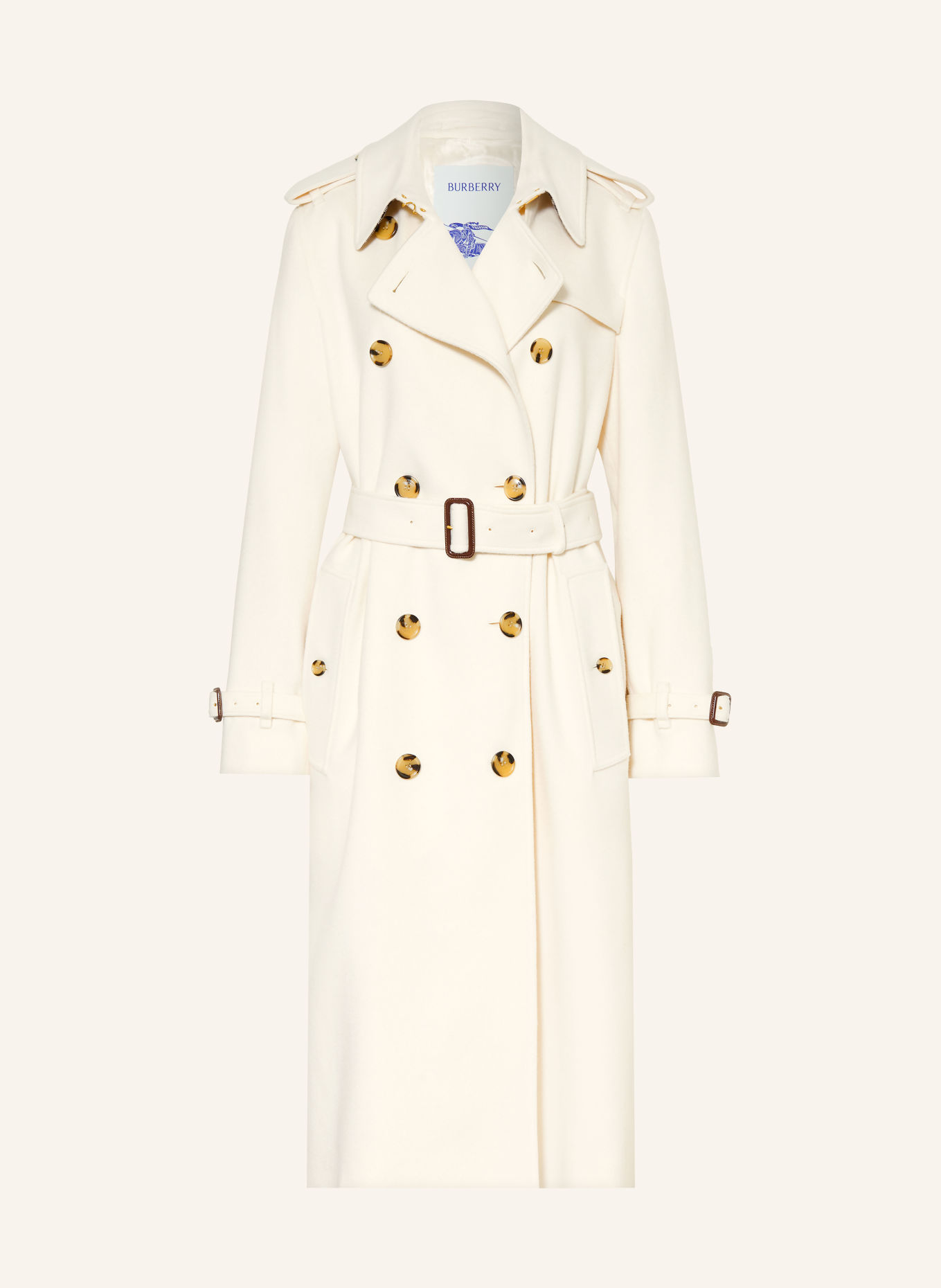 BURBERRY KENSINGTON Cashmere Trench coat: CREAM