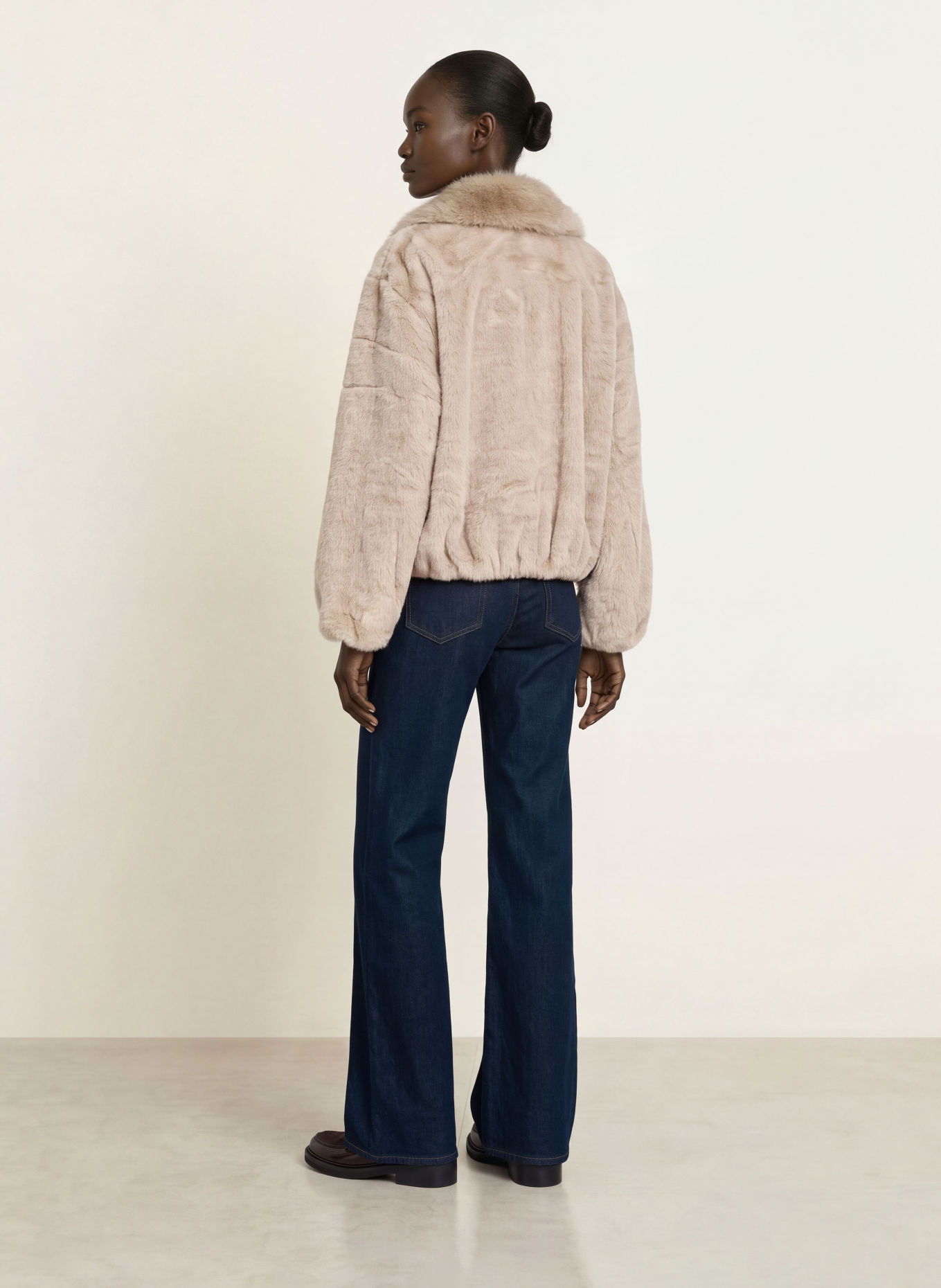 maje Kunstfell-Blouson: BEIGE