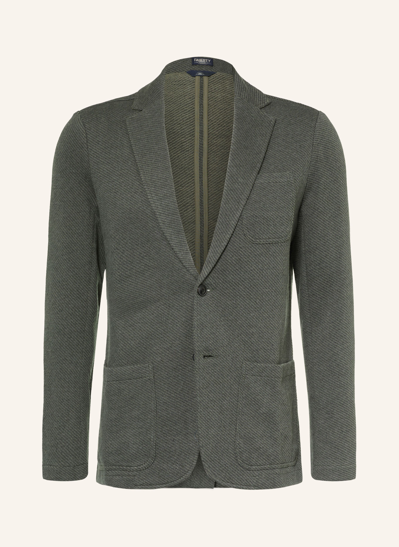 FAHERTY Stricksakko Extra Slim Fit: KHAKI