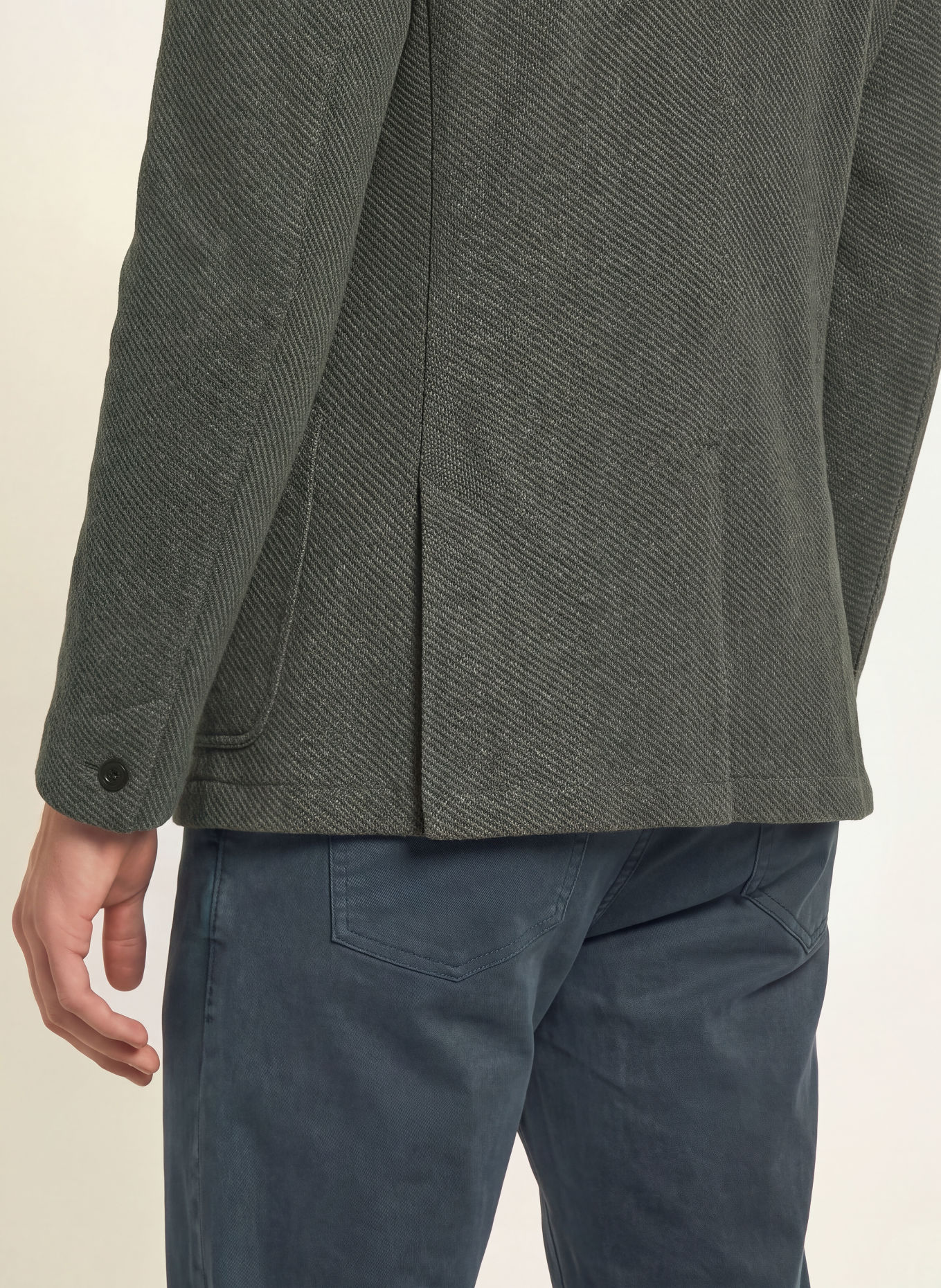 FAHERTY Stricksakko Extra Slim Fit: KHAKI