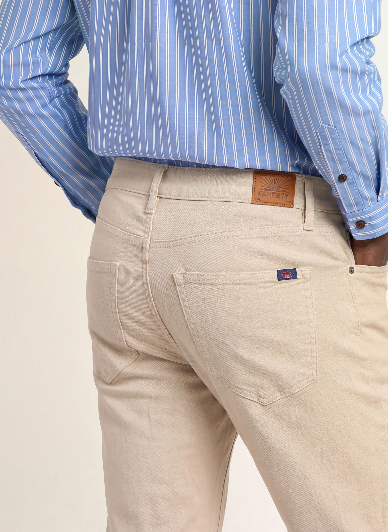 FAHERTY Hose TERRY Tailored Fit: BEIGE