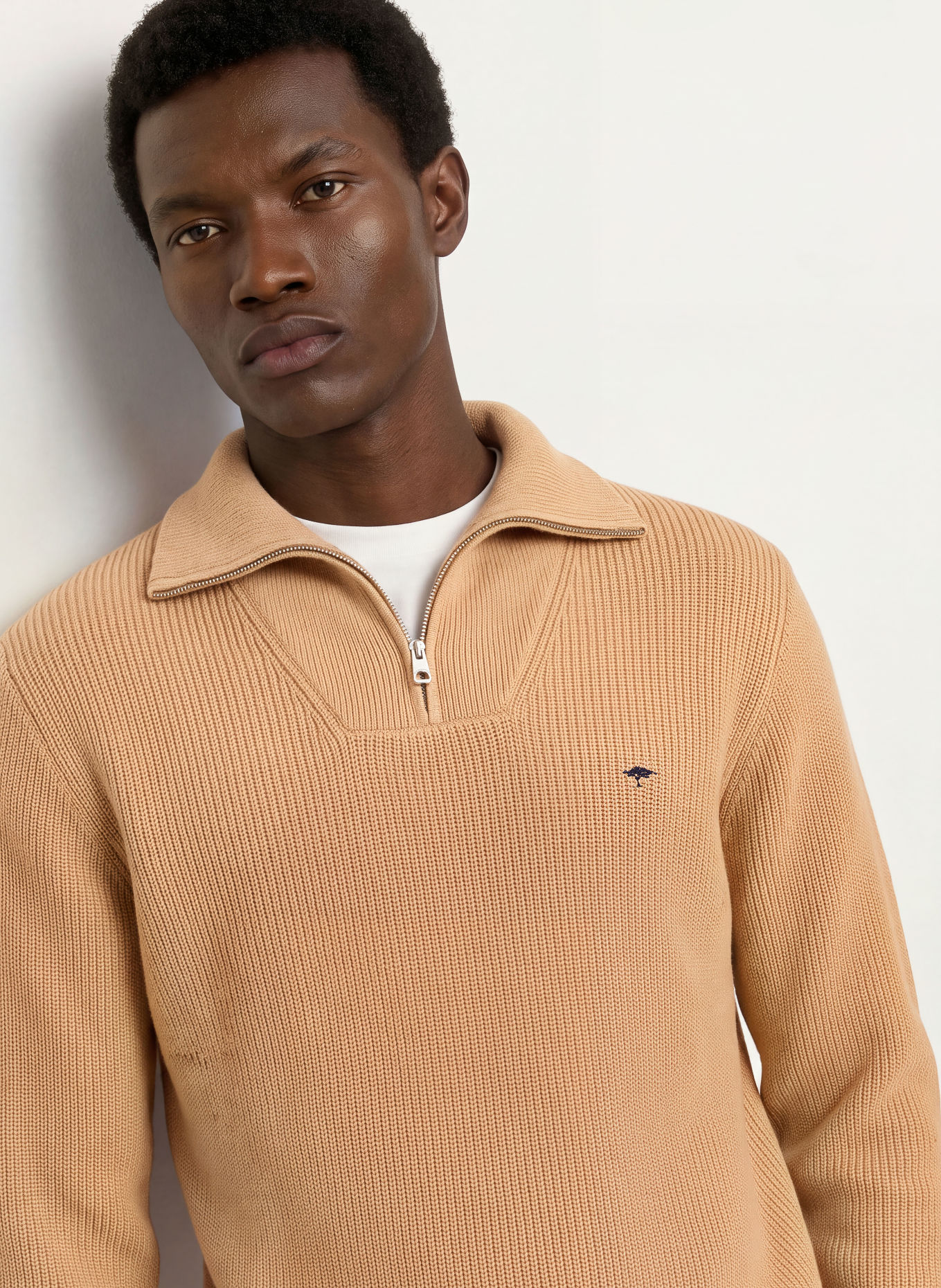 FYNCH-HATTON Half-zip sweater: BEIGE