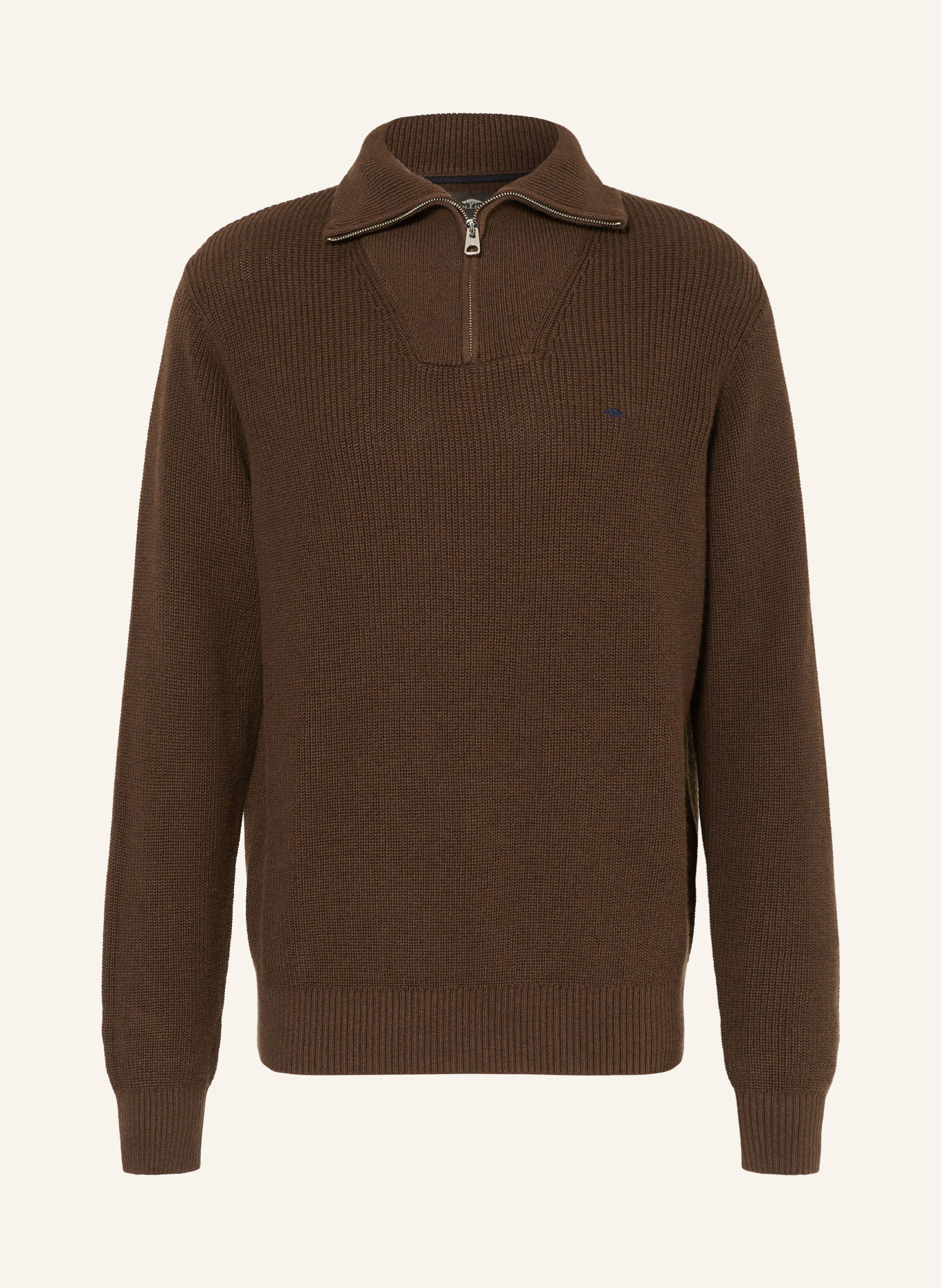 FYNCH-HATTON Half-zip sweater: DARK BROWN
