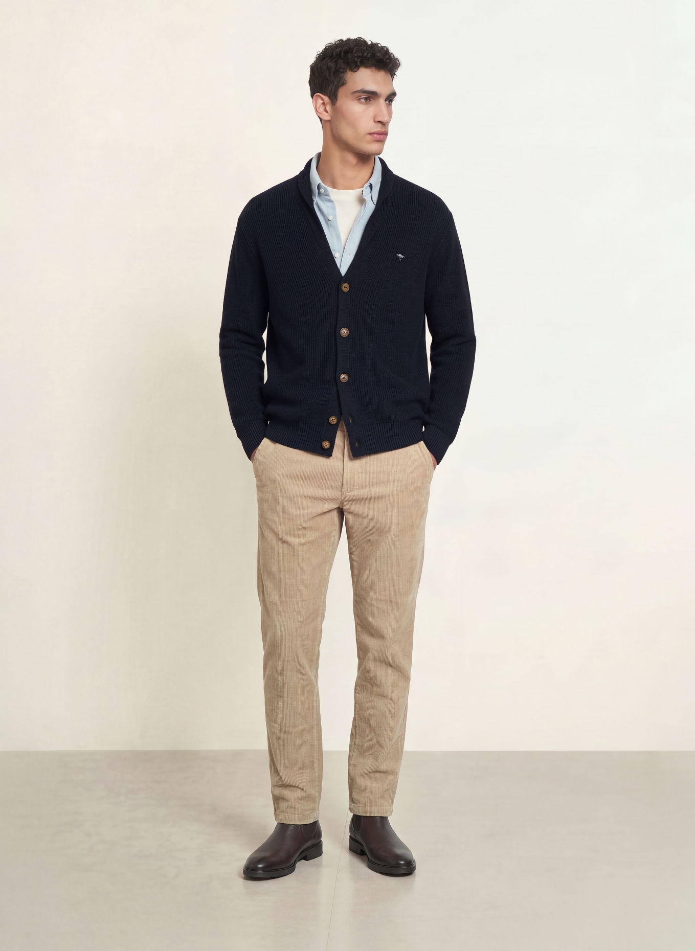 FYNCH-HATTON Strickjacke: DUNKELBLAU