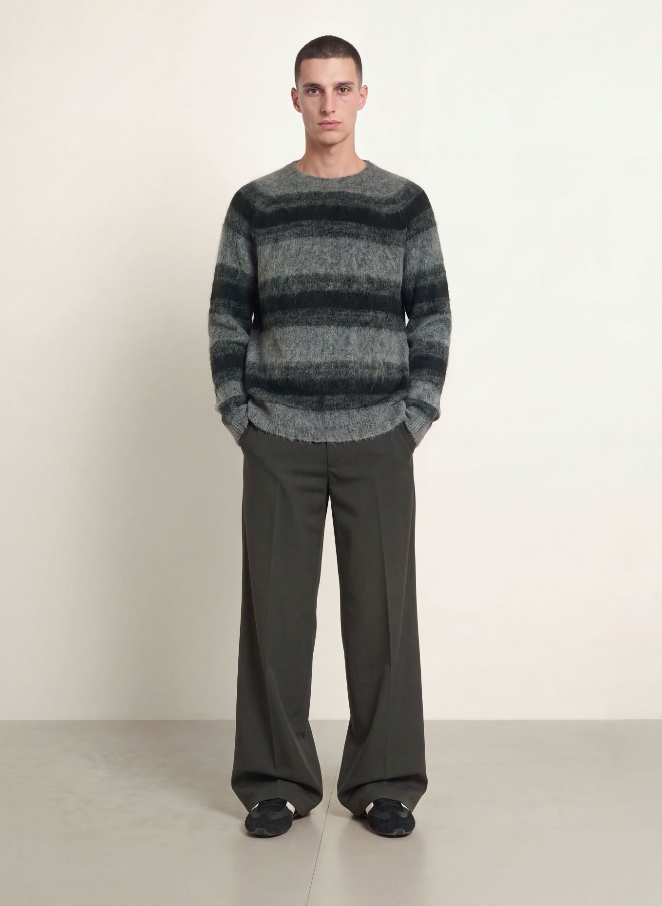 ALLSAINTS MOOR Regular Fit Trousers: DARK GRAY