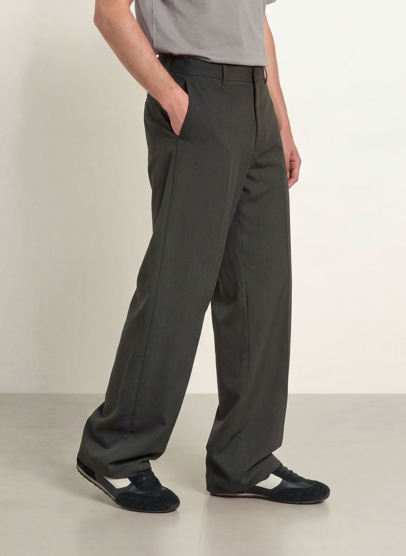 ALLSAINTS MOOR Regular Fit Trousers: DARK GRAY