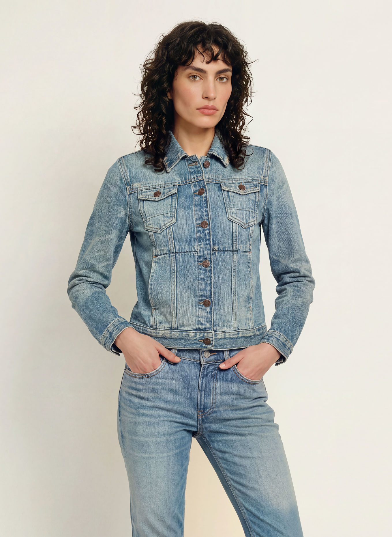 ALLSAINTS FITTED TRUCKER Denim Jacket: 2999 Vintage Indigo