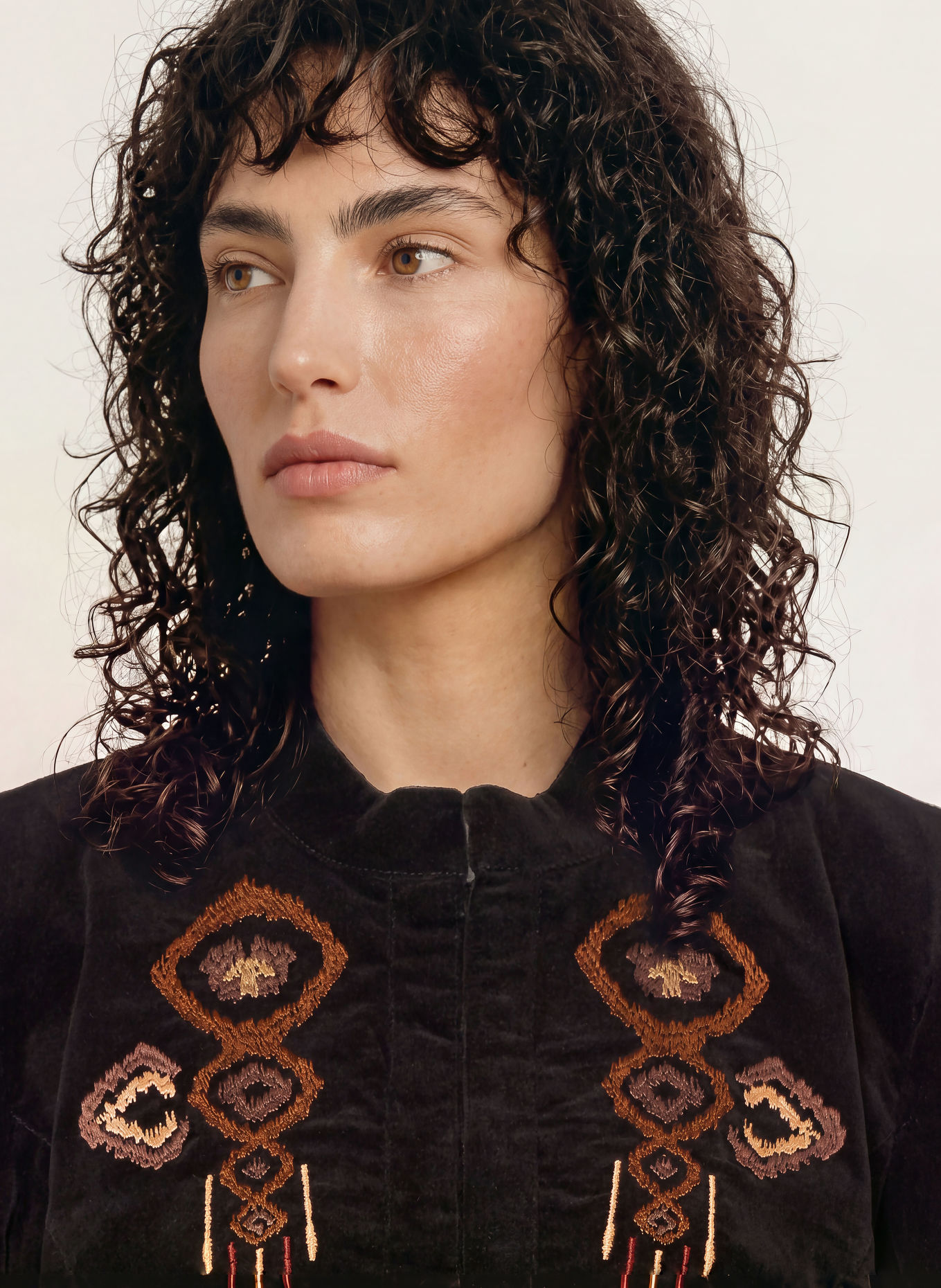 ba&sh BAYA Boxy jacket in Velvet: BLACK / BROWN / BEIGE