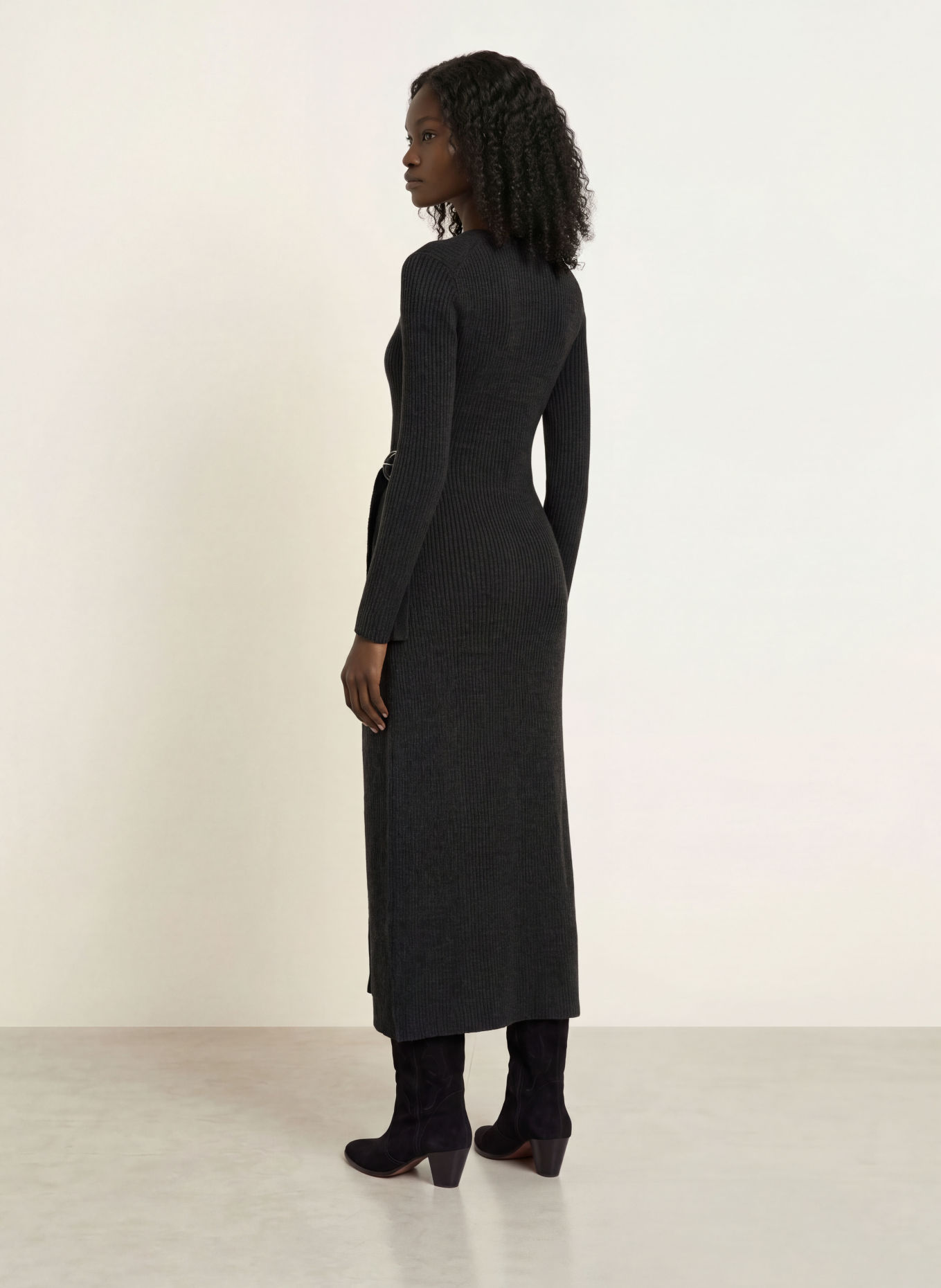 ba&sh BAMAYA Knit Dress: DARK GRAY