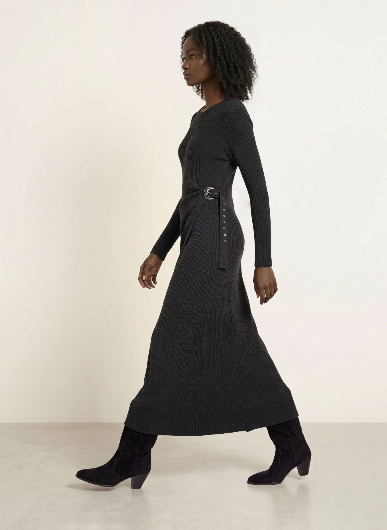ba&sh BAMAYA Knit Dress: DARK GRAY