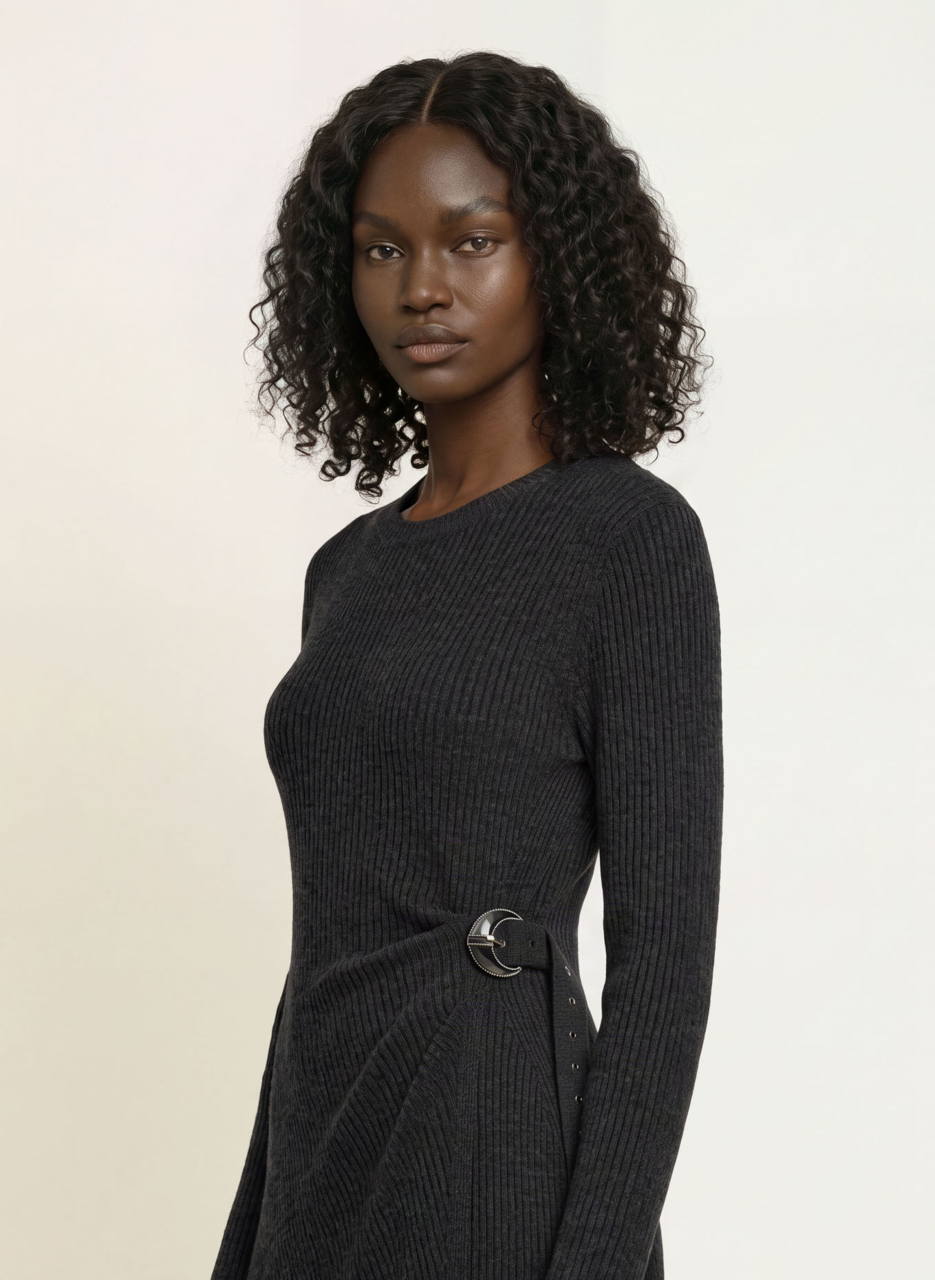 ba&sh BAMAYA Knit Dress: DARK GRAY