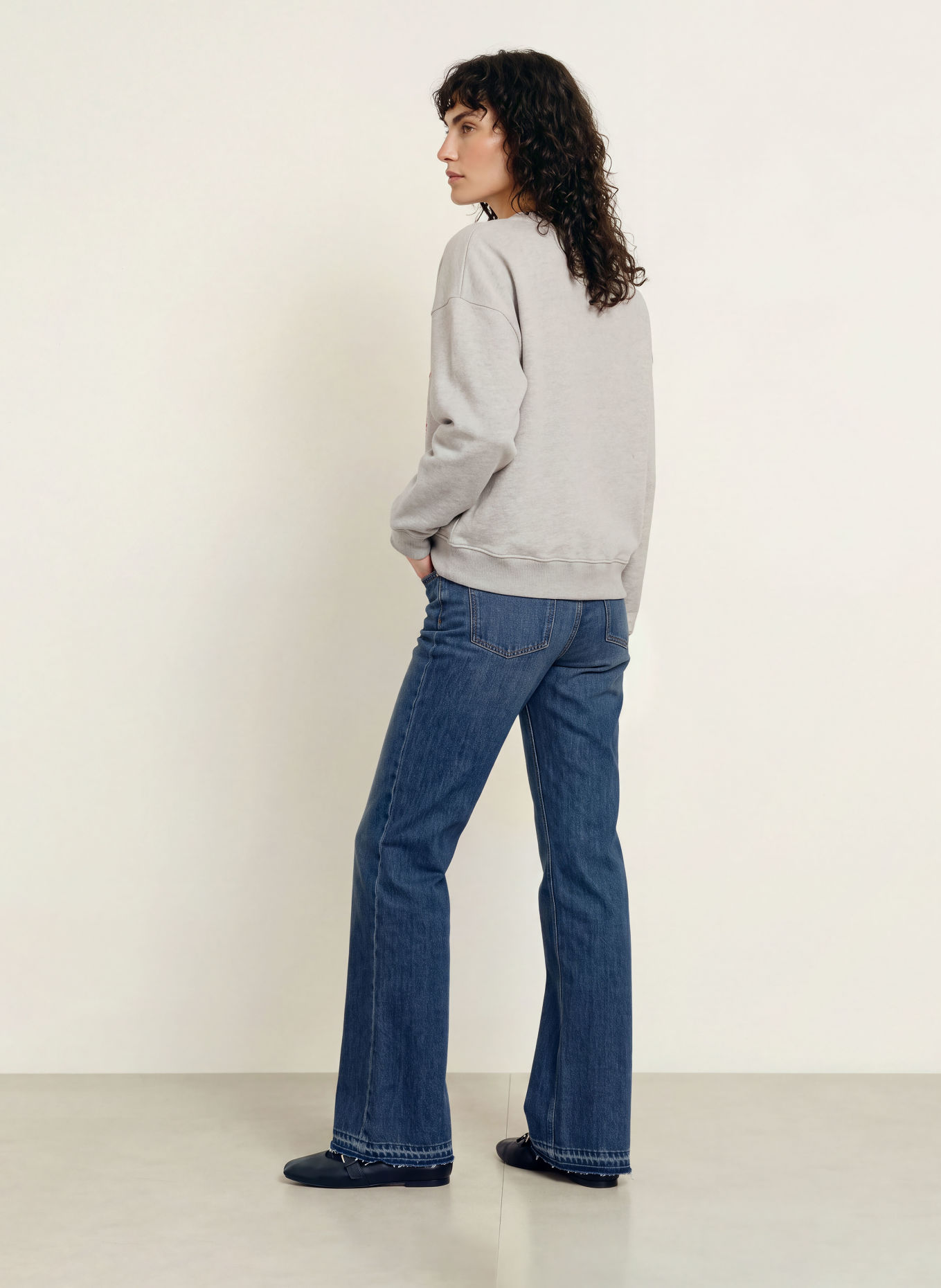 ba&sh FENJA Sweatshirt: GRAY / DARK PURPLE