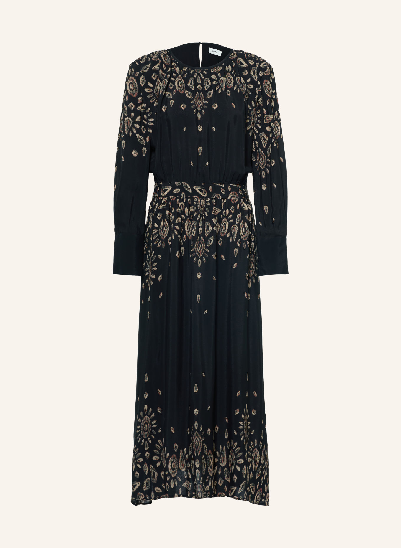 ba&sh Kleid BELLINE: SCHWARZ / BEIGE / KHAKI