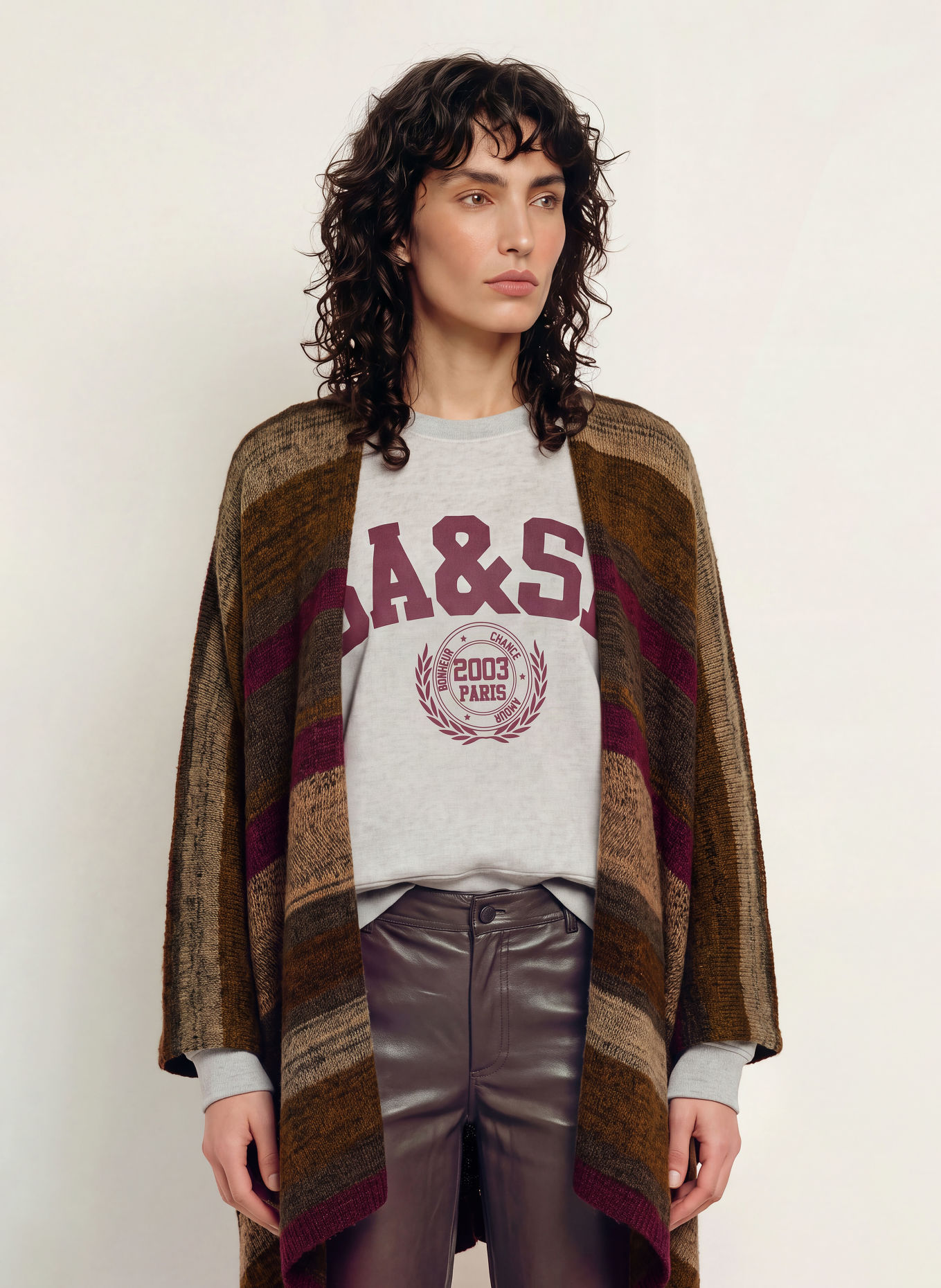 ba&sh Cape PERROS: BRAUN / BEIGE / SCHWARZ