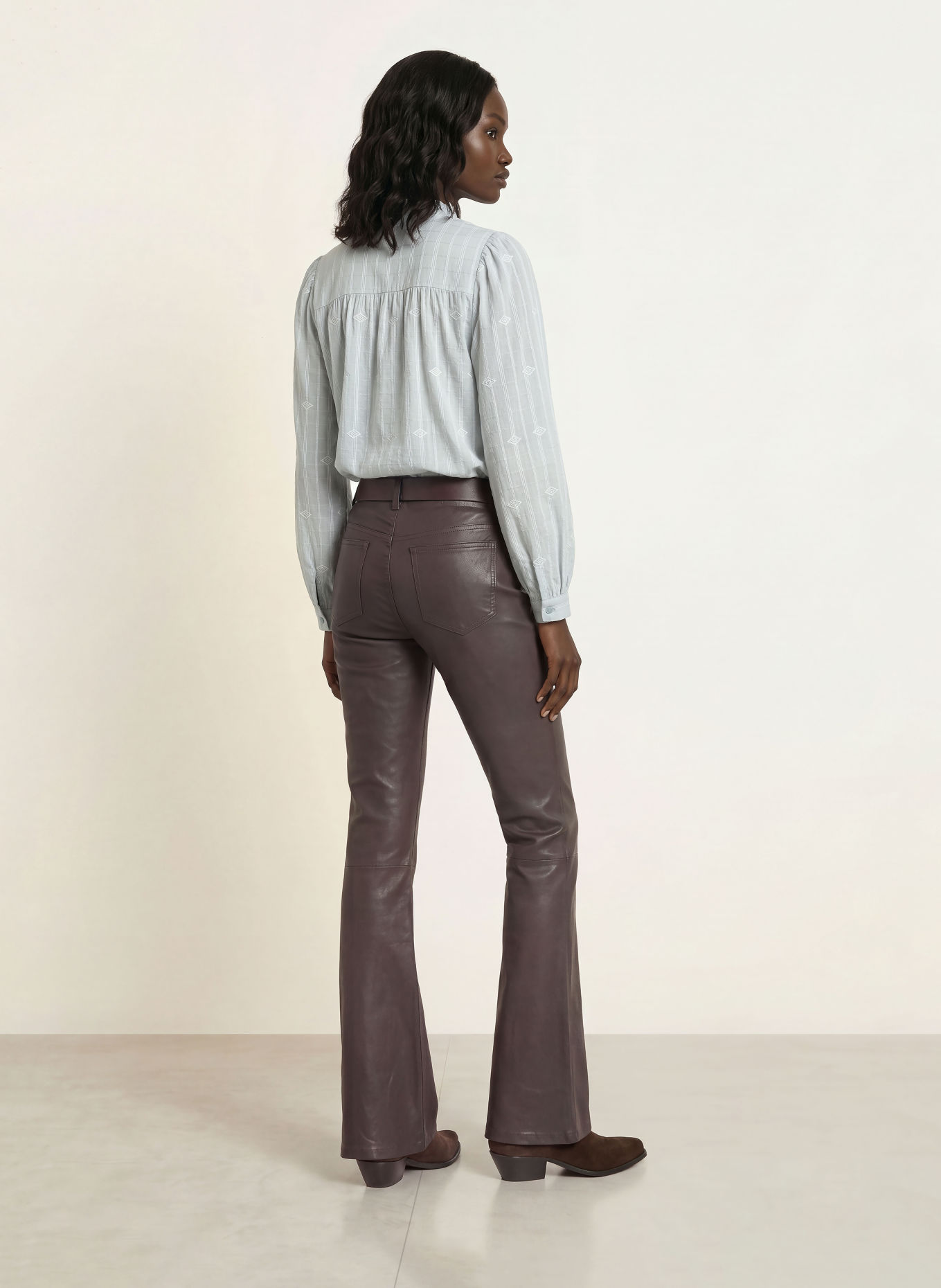ba&sh MELODY Blouse with Lace: BLUE GRAY