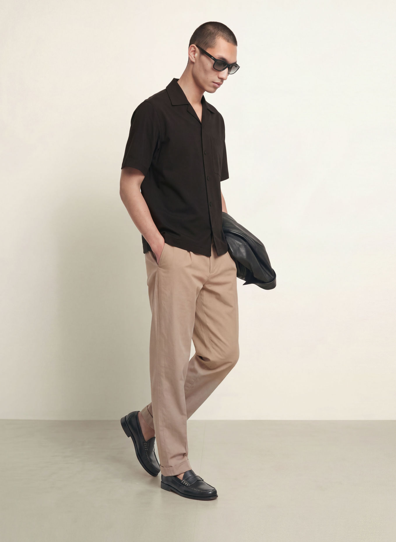 REISS RUSSO Comfort Fit Resort Shirt: BLACK