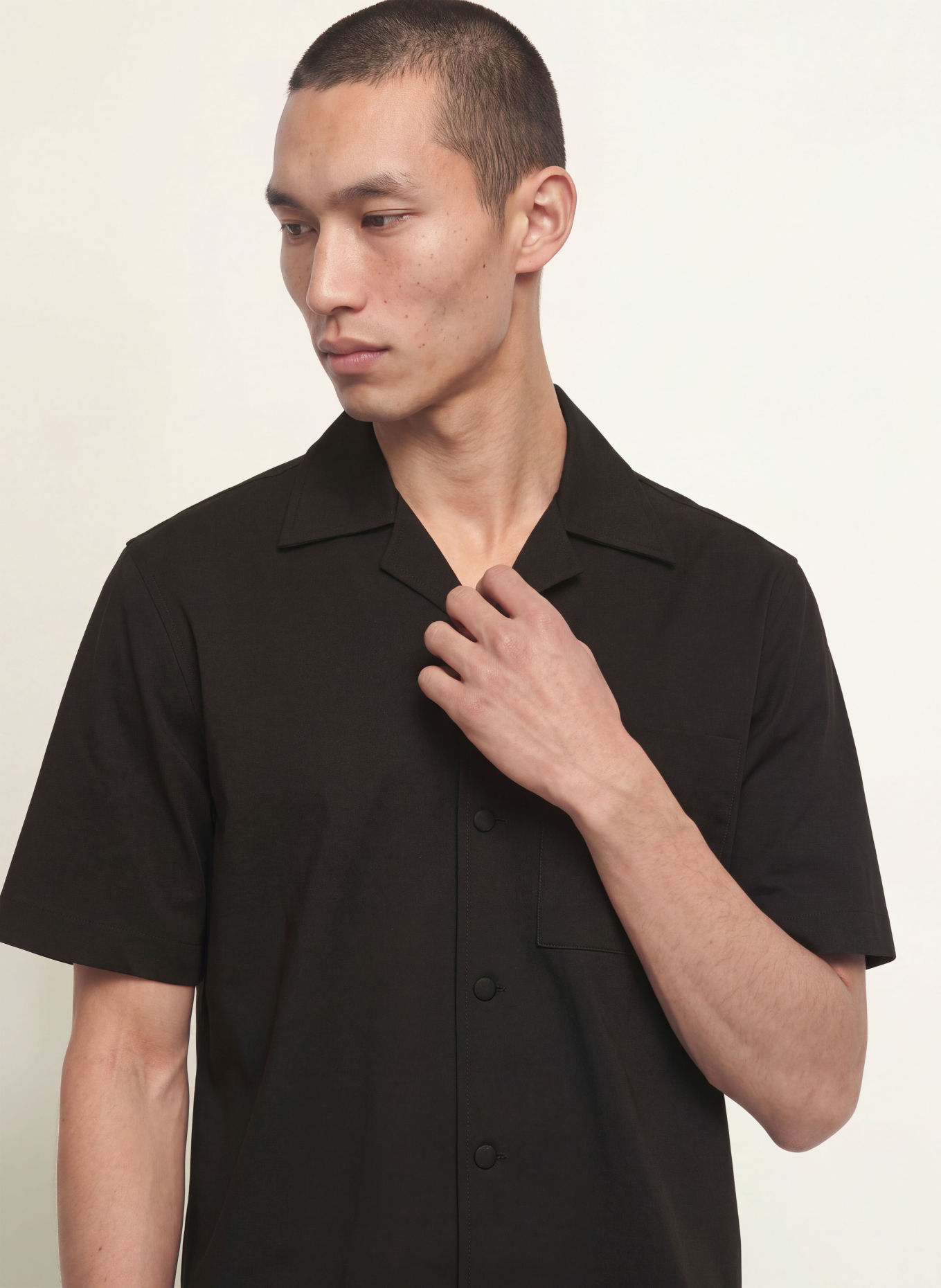 REISS RUSSO Comfort Fit Resort Shirt: BLACK