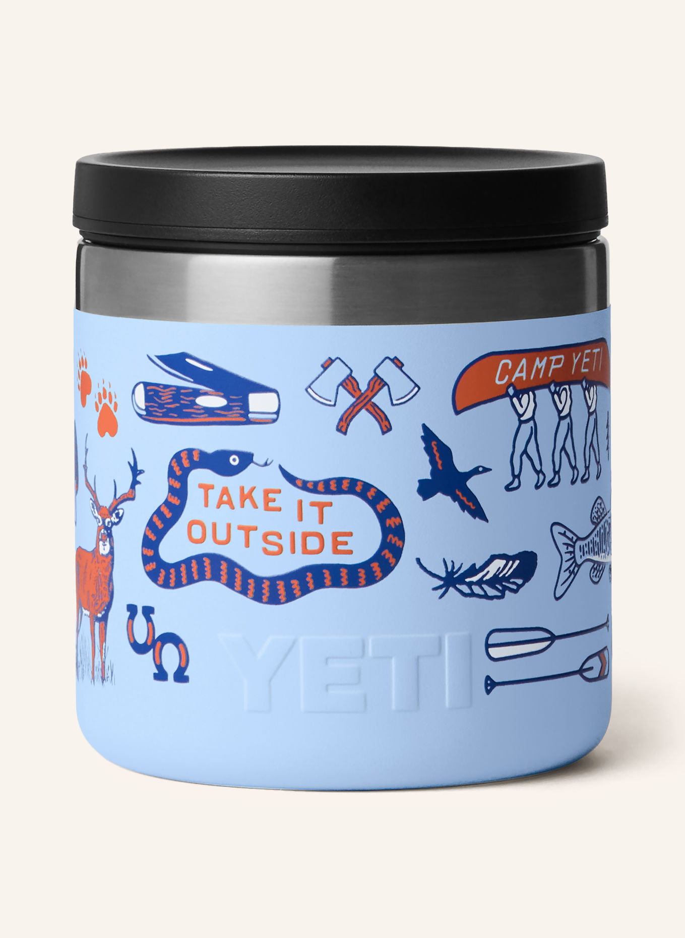 YETI RAMBLER® Insulated Lunch Box: LIGHT BLUE / ORANGE / DARK BLUE