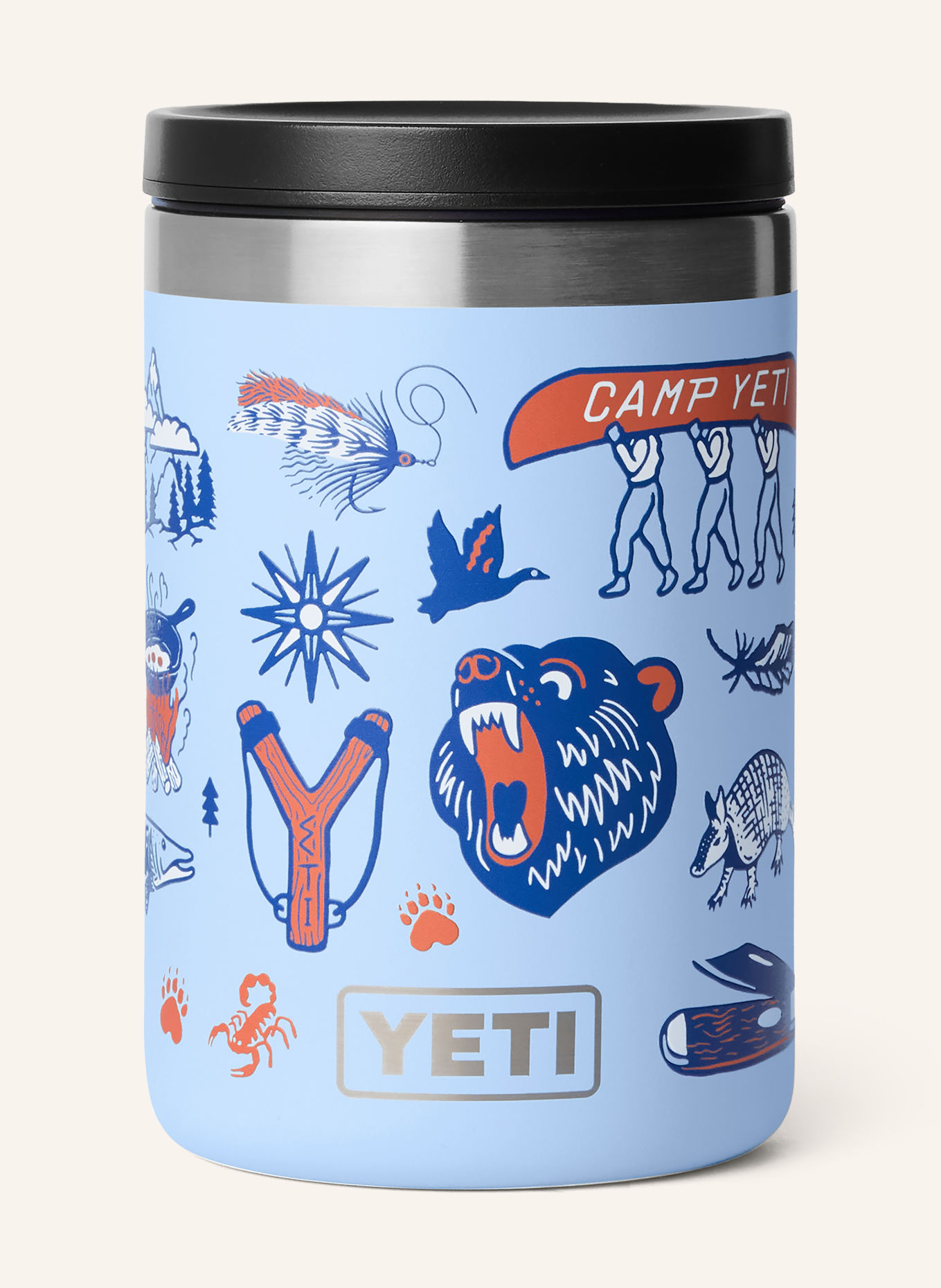 YETI RAMBLER® Insulated Lunch Box: LIGHT BLUE / ORANGE / DARK BLUE