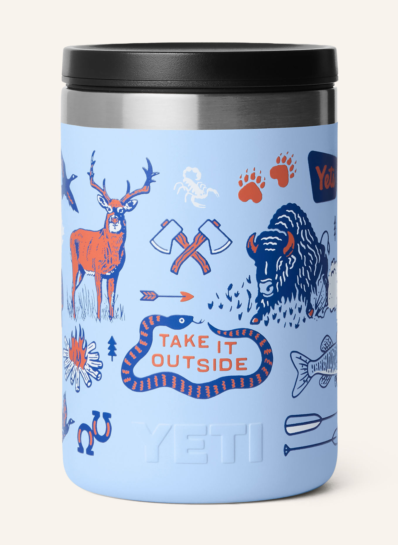 YETI RAMBLER® Insulated Lunch Box: LIGHT BLUE / ORANGE / DARK BLUE
