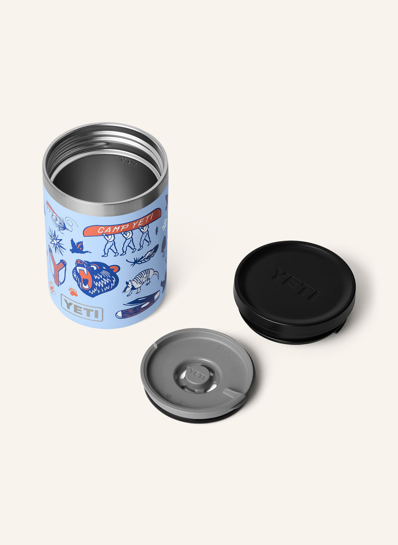 YETI RAMBLER® Insulated Lunch Box: LIGHT BLUE / ORANGE / DARK BLUE