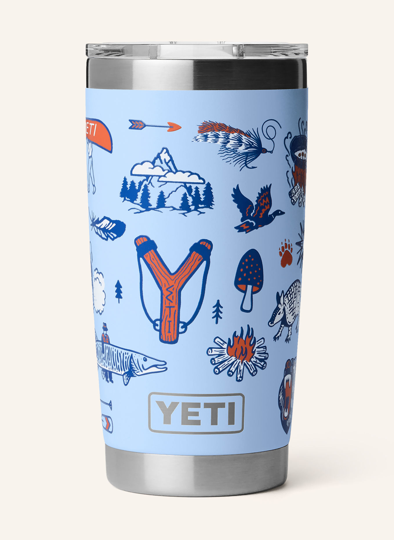 YETI RAMBLER® Insulated Mug: LIGHT BLUE / ORANGE / DARK BLUE