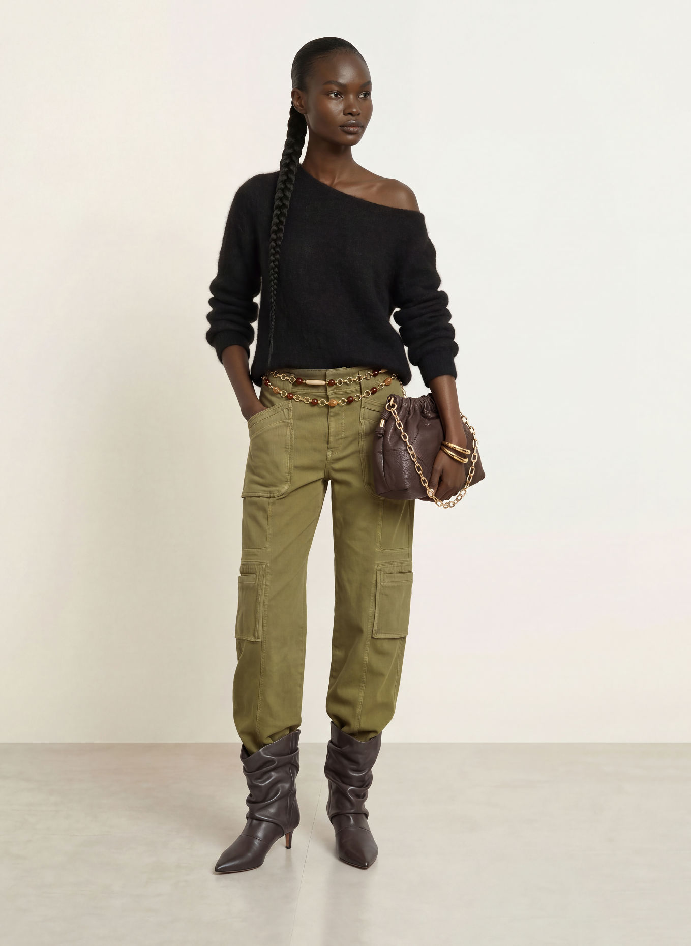 ba&sh SUELA Sweater with Alpaca: BLACK